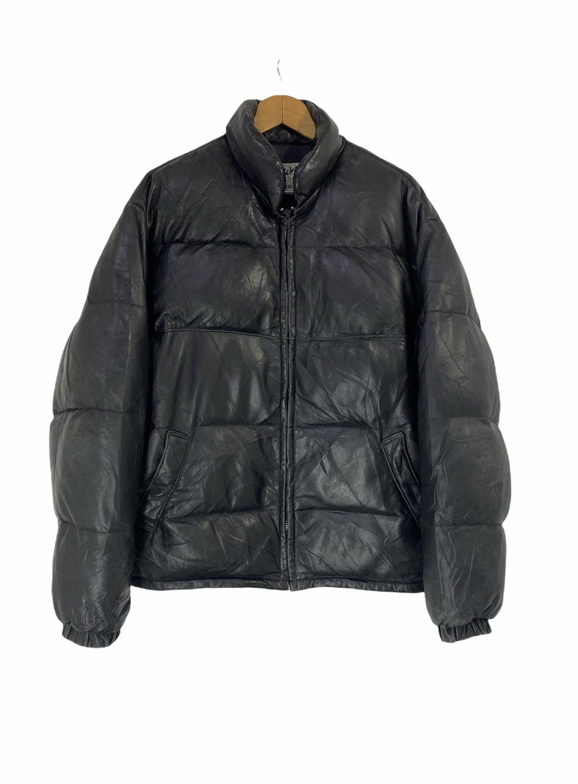 Schott Puffer Jacket Goose Down Jacket Leather Design