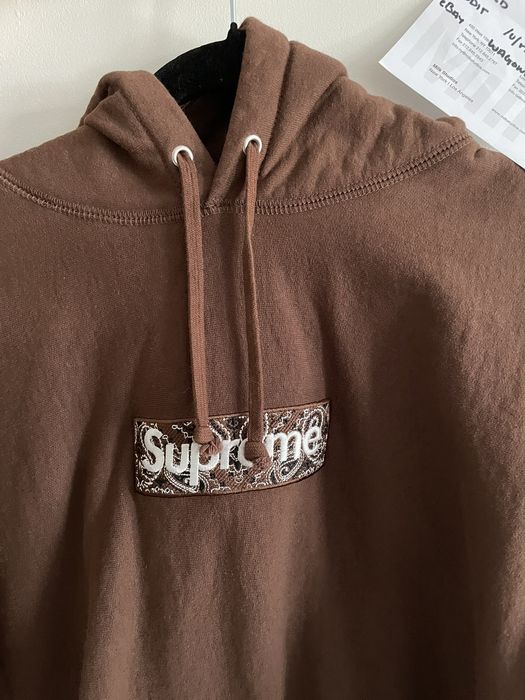 Supreme Supreme Bandana Box Logo Hoodie Dark Brown | Grailed