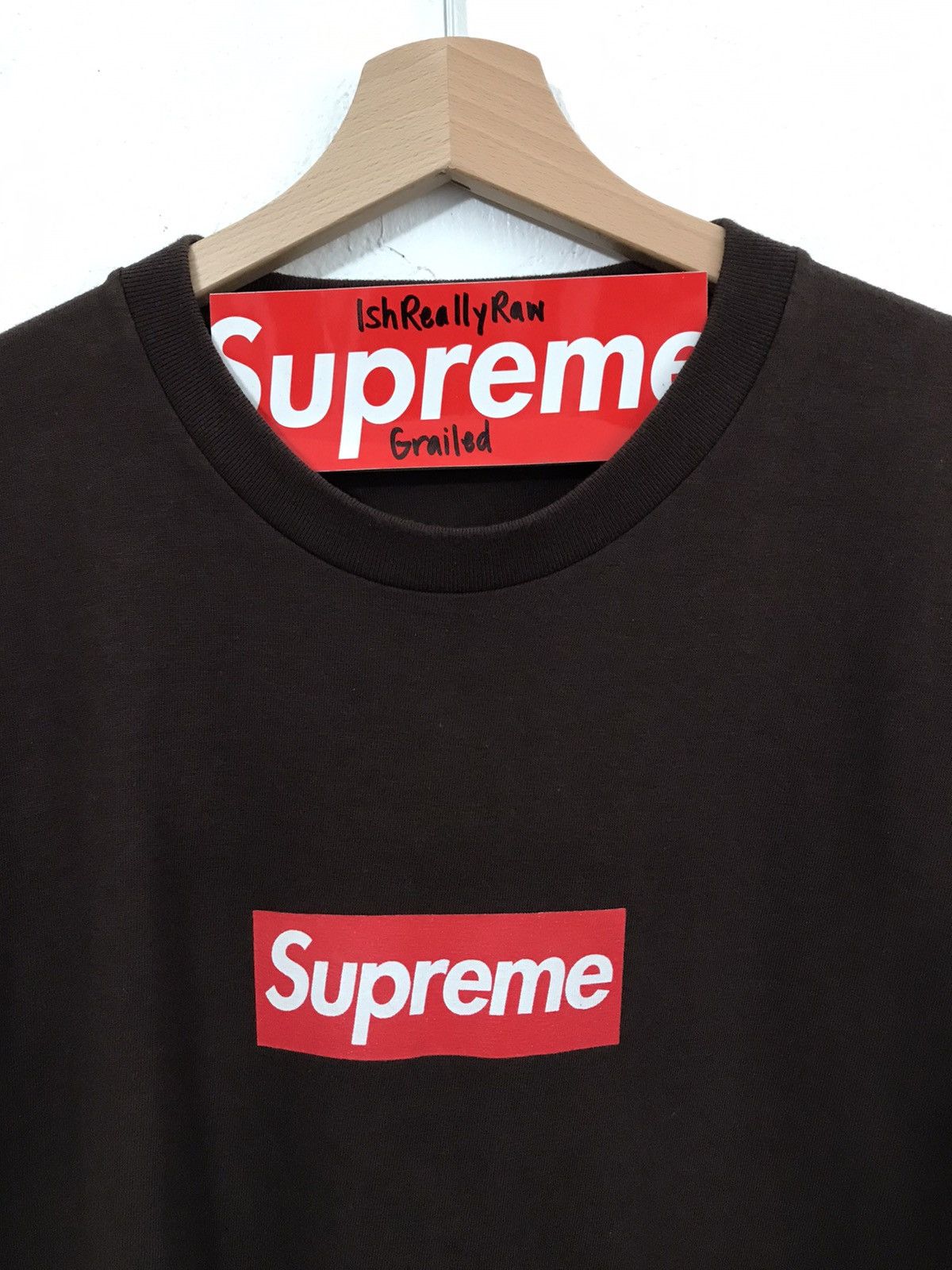 Supreme Supreme 20th Anniversary Box Logo Tee Brown Grailed