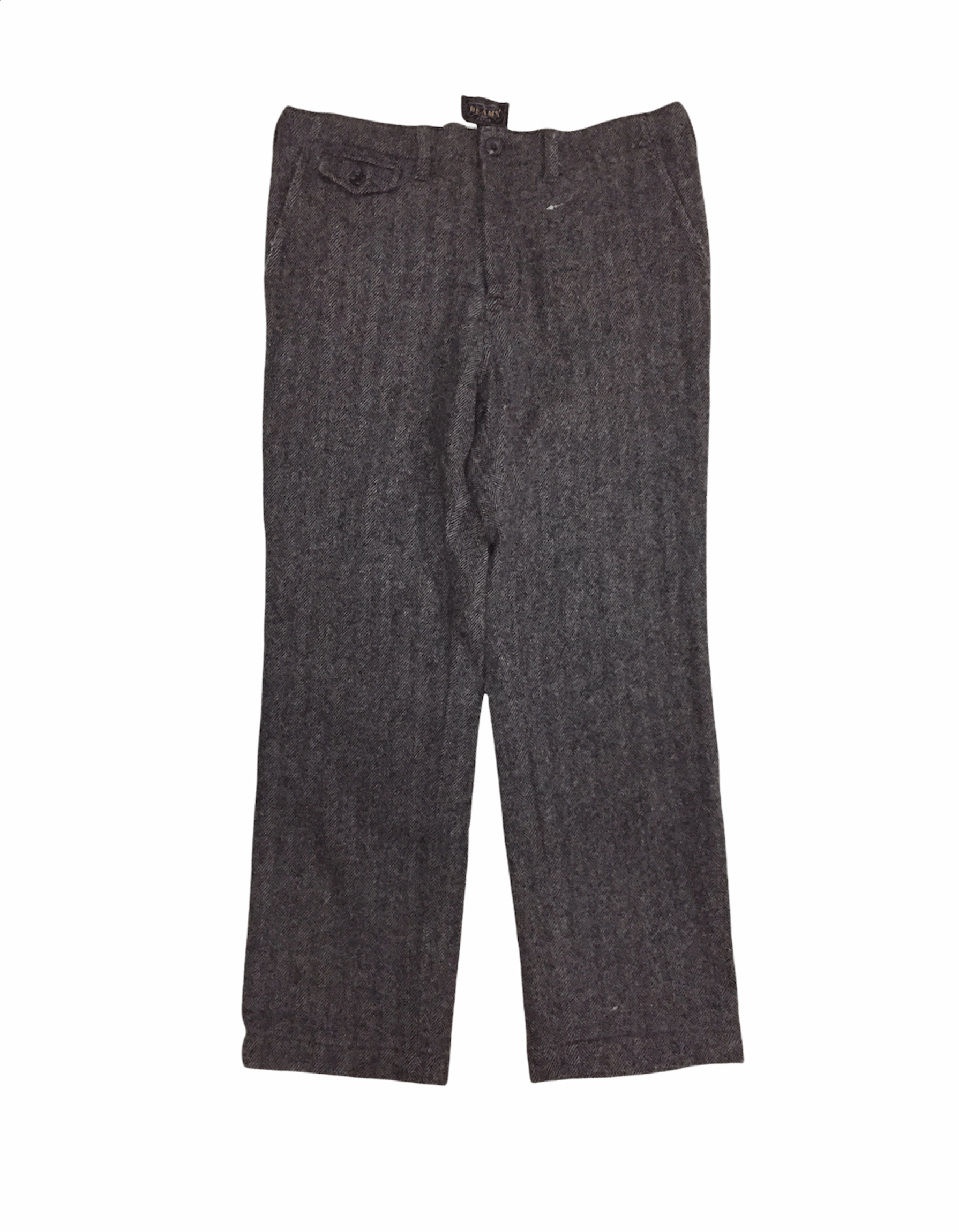 image of Beams Plus Herringbone Wool Pants in Grey, Men's (Size 32)