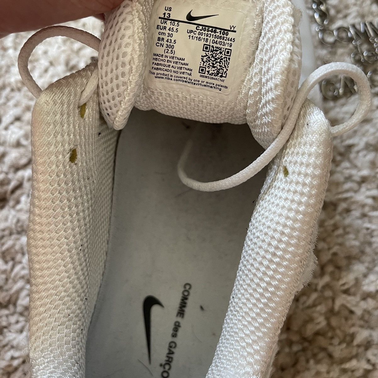 Comme des Garcons × Nike *Last Drop* Comme des Garcons x Nike Shox White Size US 11.5 / EU 44-45 - 3 Thumbnail