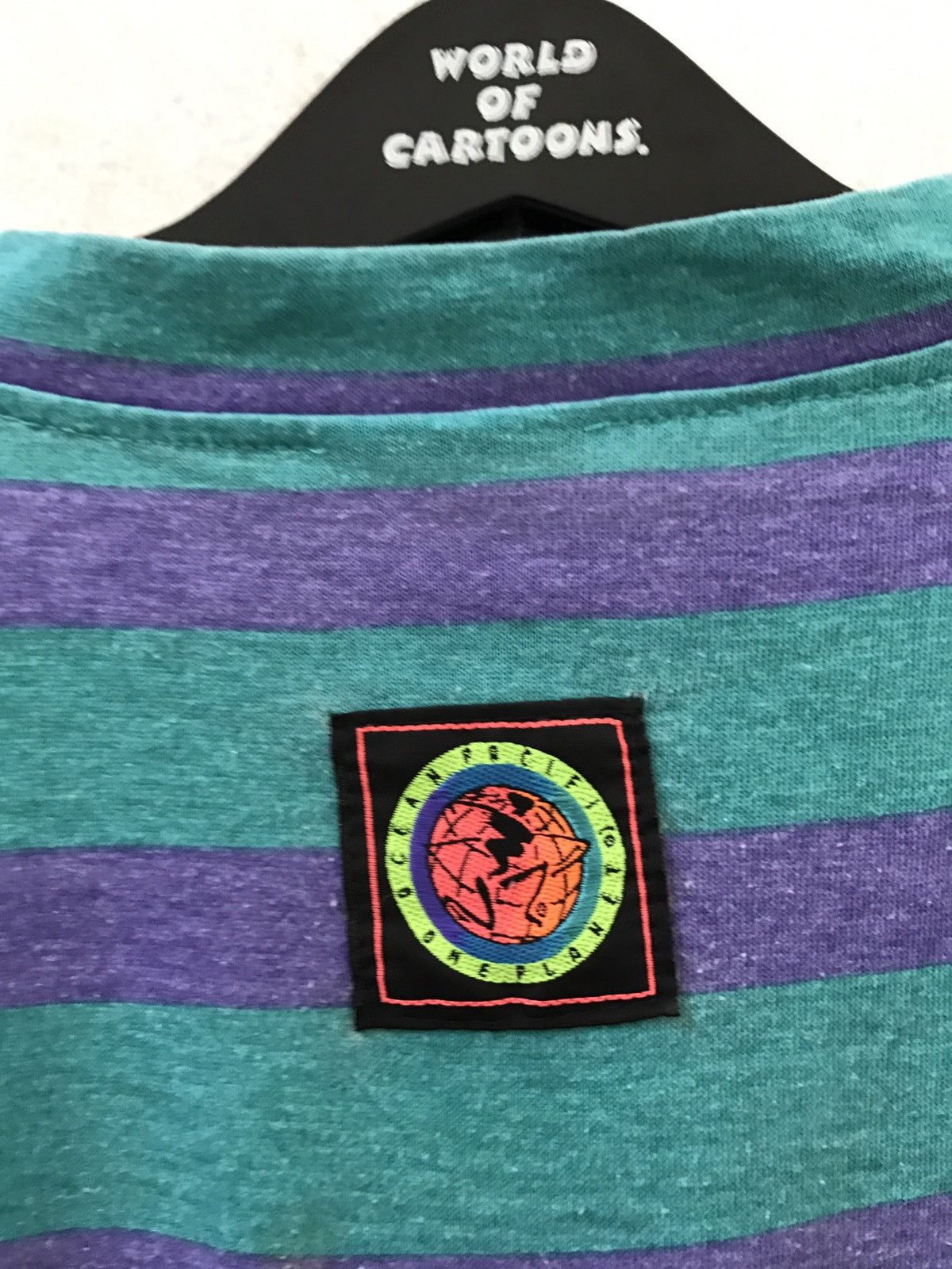 Vintage Vintage 90s Ocean Pacific Border Striped t shirt Size US XL / EU 56 / 4 - 5 Thumbnail