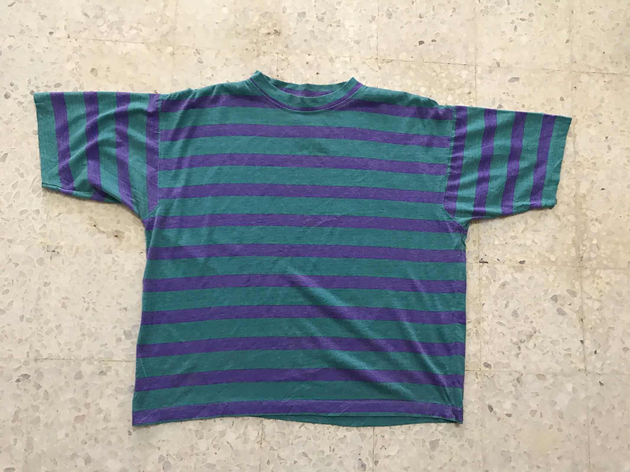 Vintage Vintage 90s Ocean Pacific Border Striped t shirt Size US XL / EU 56 / 4 - 6 Thumbnail