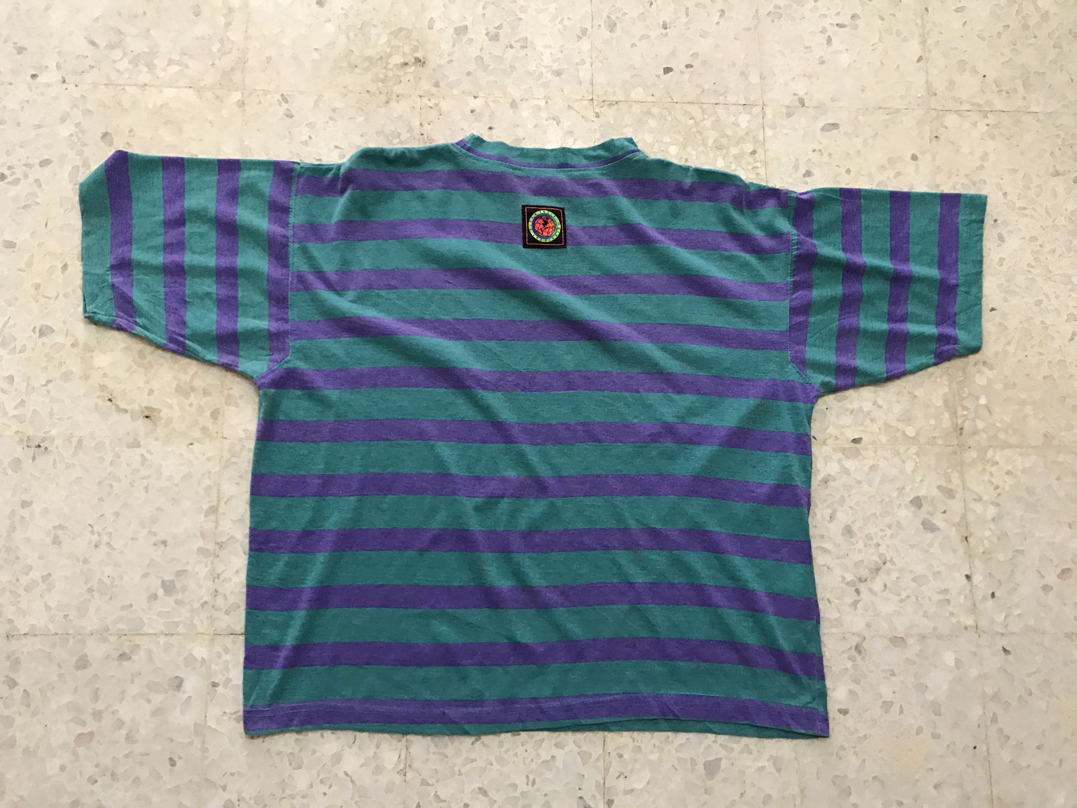 Vintage Vintage 90s Ocean Pacific Border Striped t shirt Size US XL / EU 56 / 4 - 7 Thumbnail