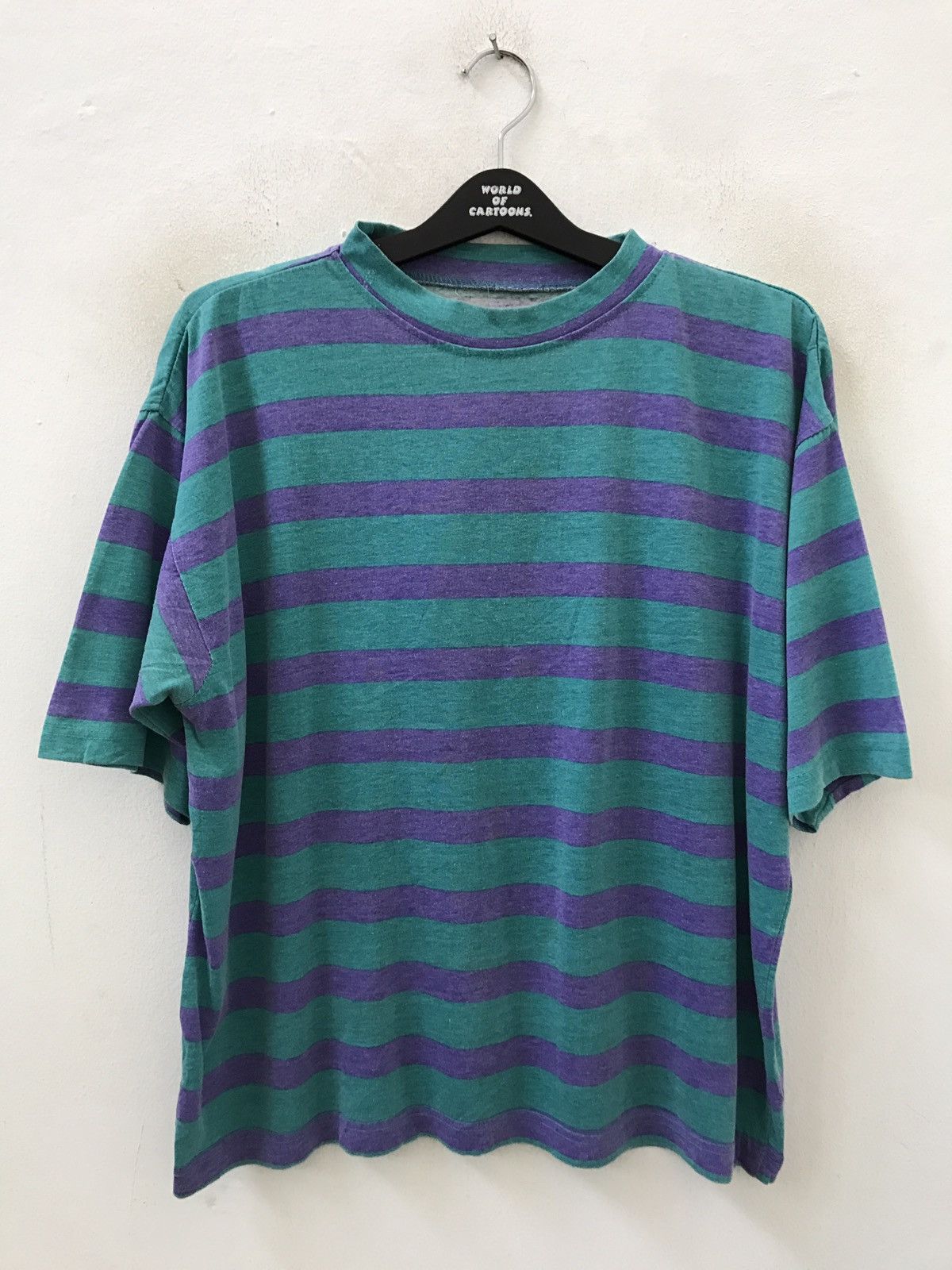 Vintage Vintage 90s Ocean Pacific Border Striped t shirt Size US XL / EU 56 / 4 - 1 Thumbnail