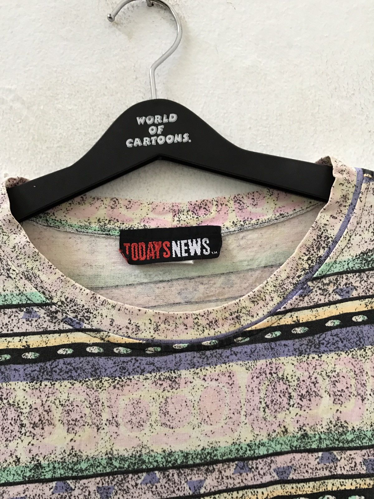 Vintage Vintage 90s Todays News Made in USA Border Striped t shirt Size US XL / EU 56 / 4 - 3 Thumbnail