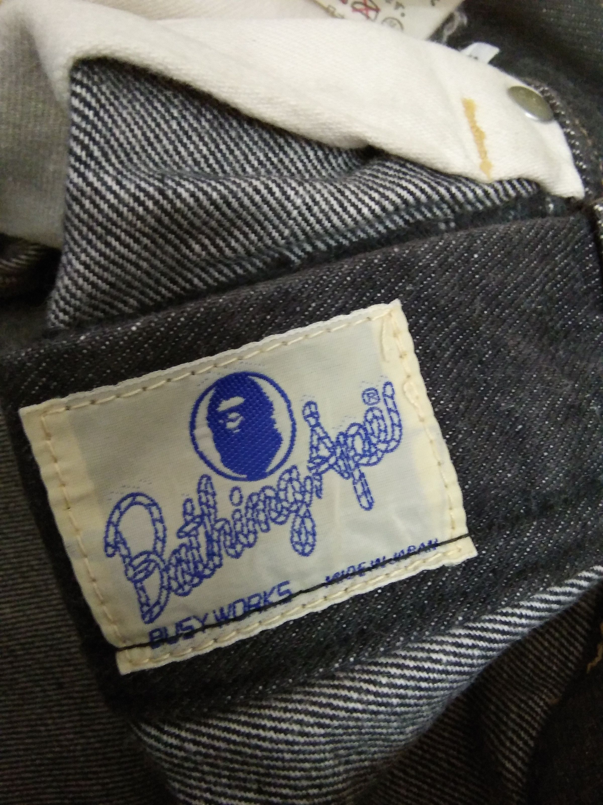 Bape × Vintage BAPE A BATHING APE SELVEDGE DENIM JAPAN DOUBLE (496) Size US 32 / EU 48 - 5 Thumbnail