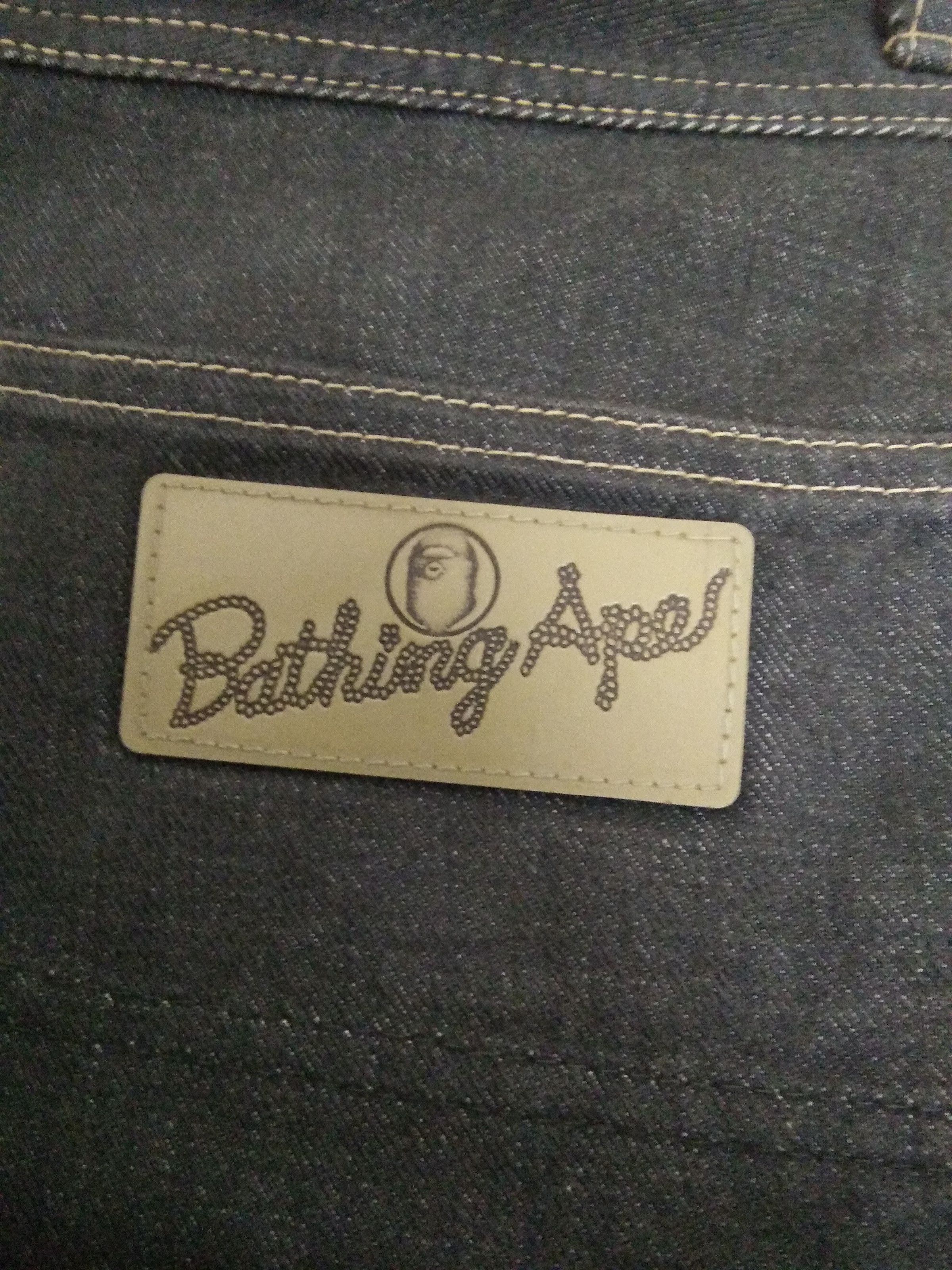 Bape × Vintage BAPE A BATHING APE SELVEDGE DENIM JAPAN DOUBLE (496) Size US 32 / EU 48 - 3 Thumbnail
