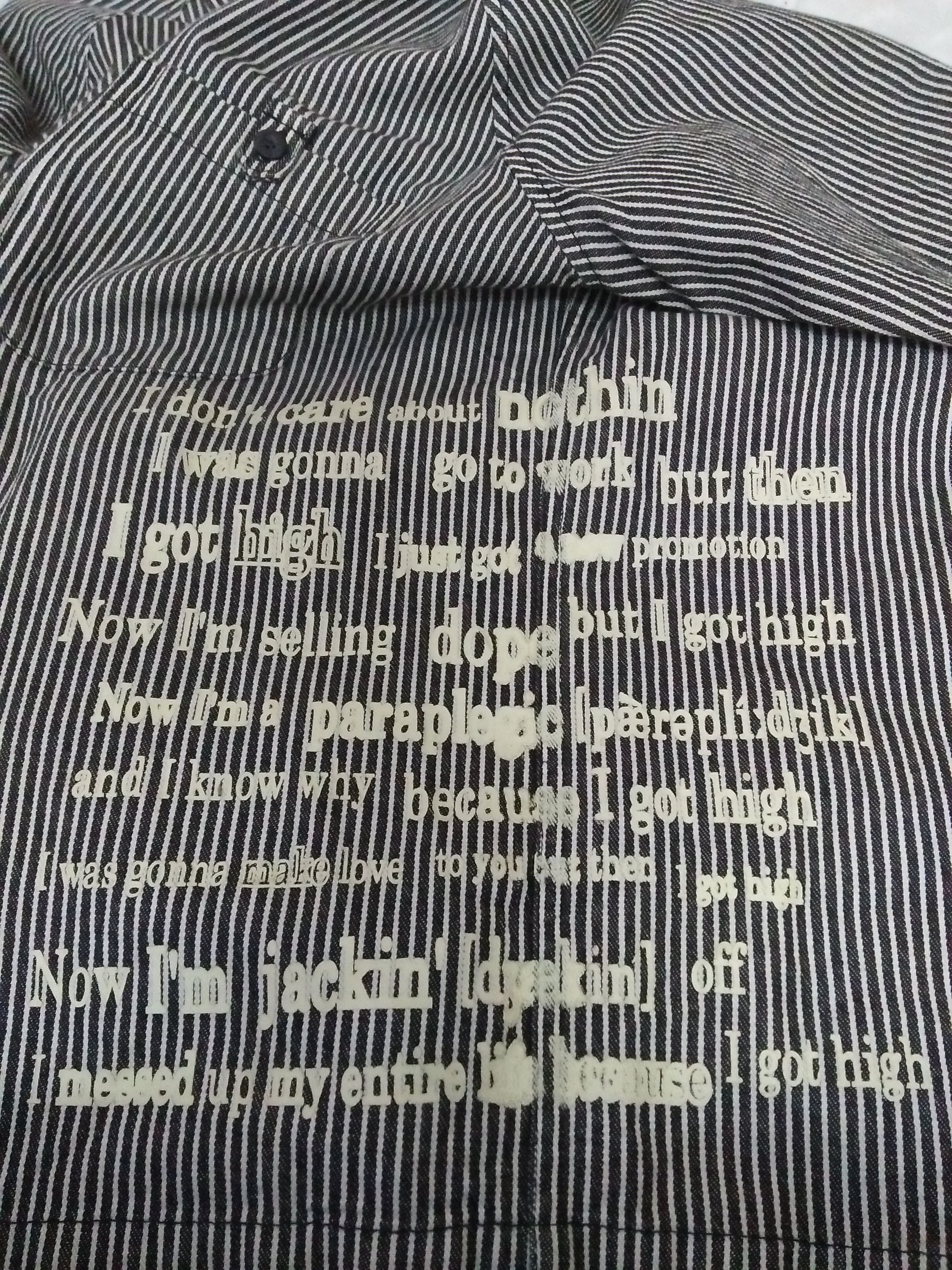Takeo Kikuchi × Vintage 90s TAKEO KIKUCHI BONDAGE POEM CHORE WABASH SHIRT(B154) Size US L / EU 52-54 / 3 - 4 Thumbnail