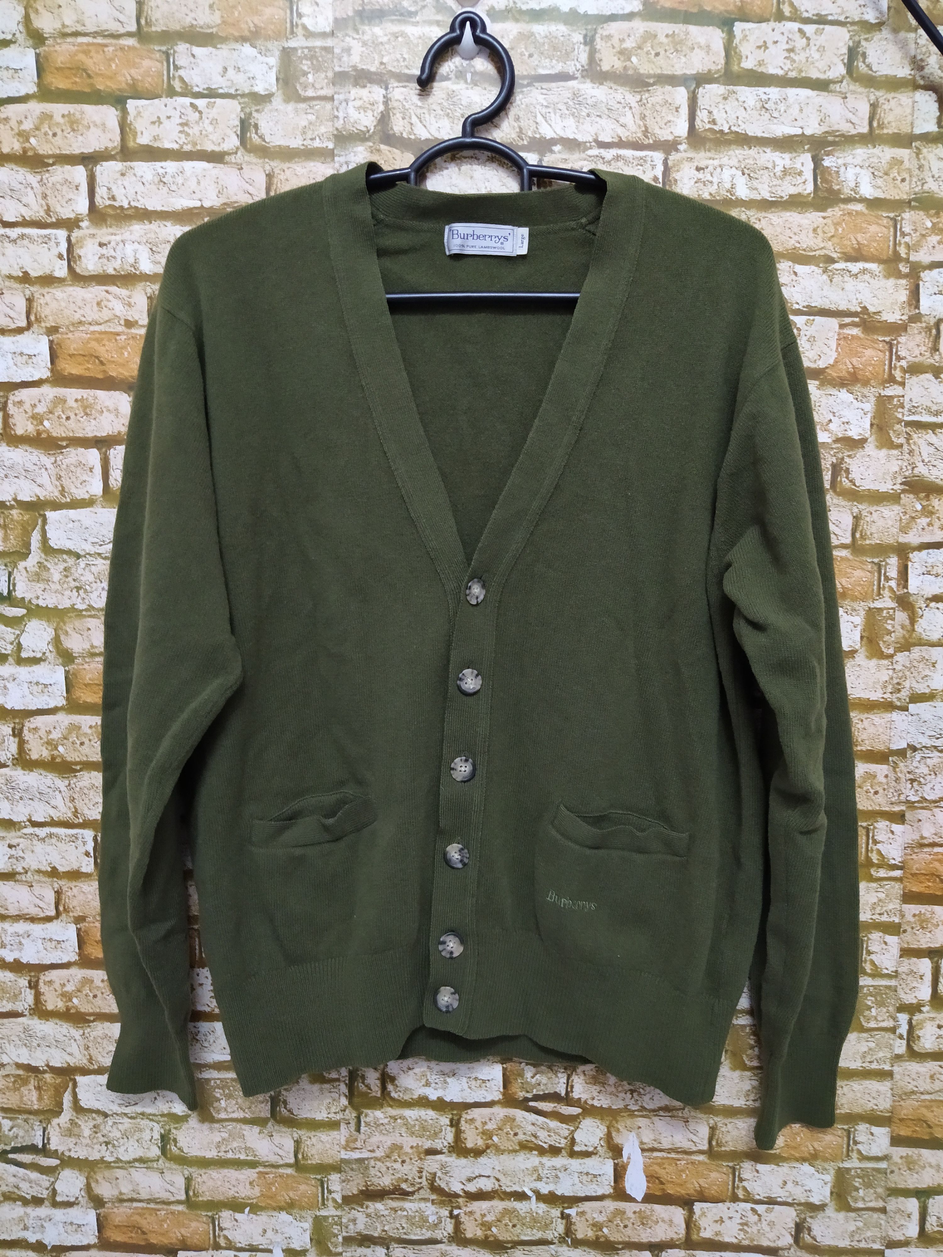 Burberry × Vintage 90s BURBERRYS LAMBSWOOL KNITWEAR SWEATER CARDIGAN B734) Size US M / EU 48-50 / 2 - 1 Thumbnail