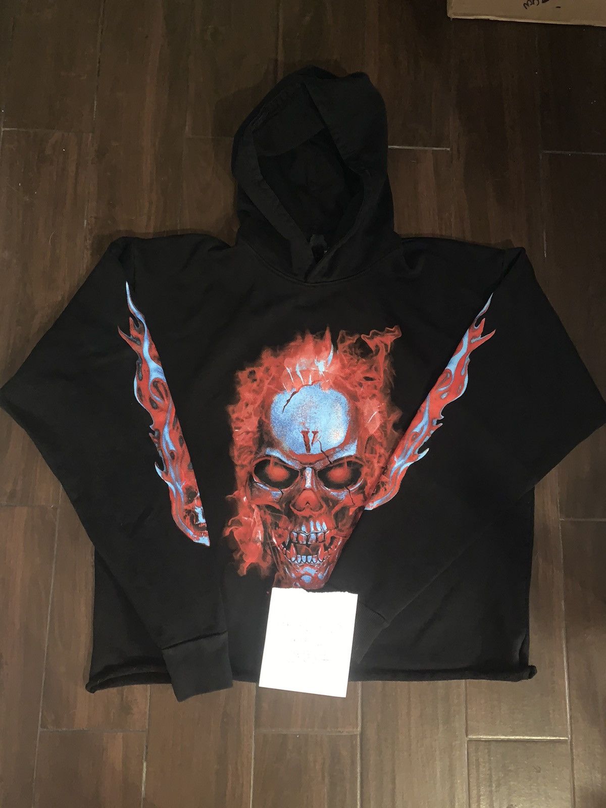 Vlone Skully Red Flame Hoodie Black