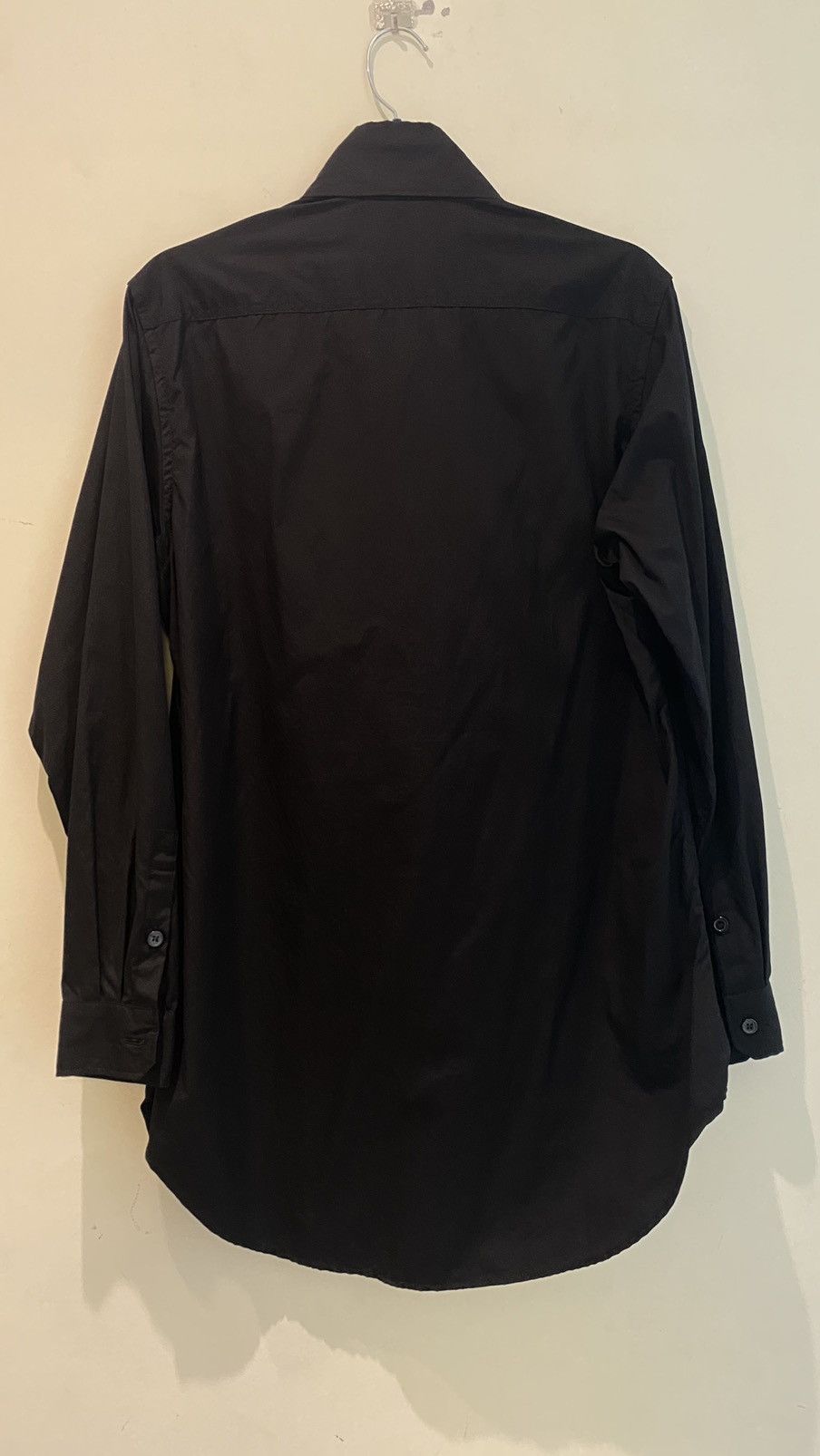 Yohji Yamamoto Black Button Up Shirt with Long Collar
