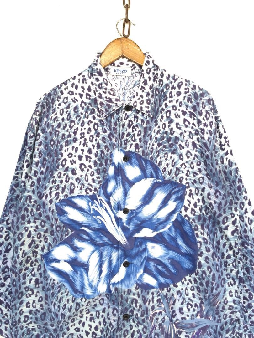 Kenzo 💥Kenzo Homme Leopard Button Shirt Size US L / EU 52-54 / 3 - 3 Thumbnail