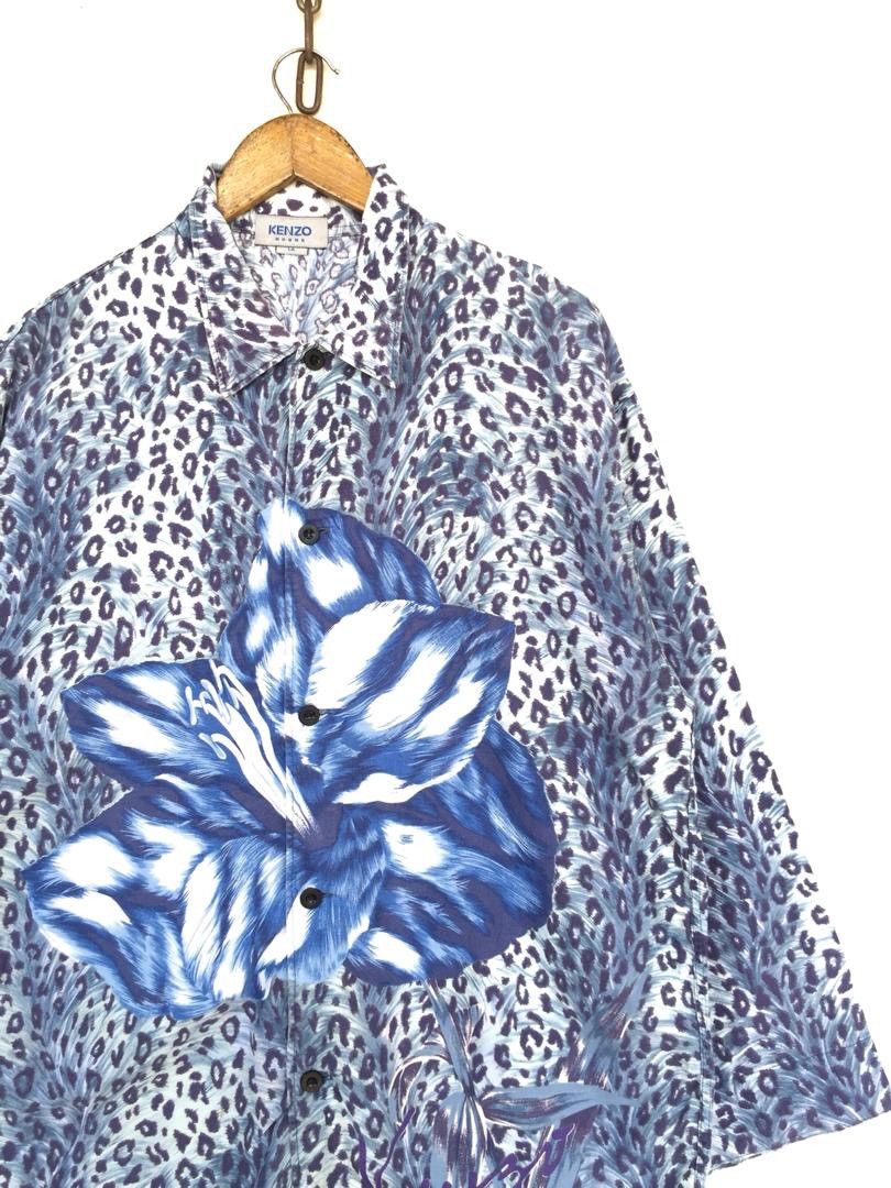Kenzo 💥Kenzo Homme Leopard Button Shirt Size US L / EU 52-54 / 3 - 5 Thumbnail