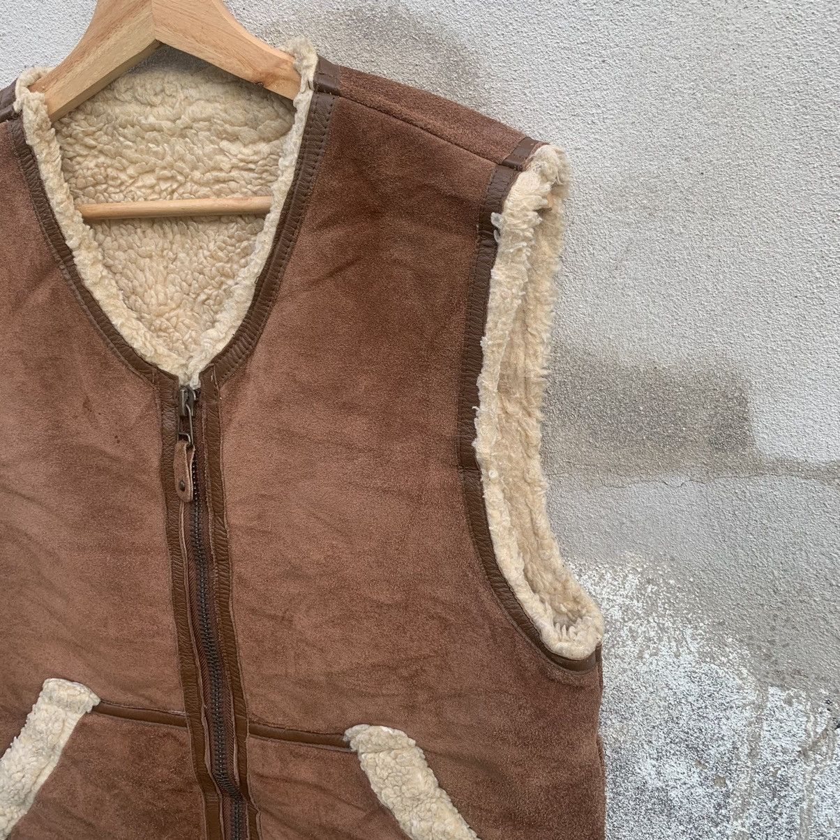 Leather SpyBrand Leather Suede Sherpa Fleece Vest ZipUps Sleeveless Size US M / EU 48-50 / 2 - 3 Thumbnail