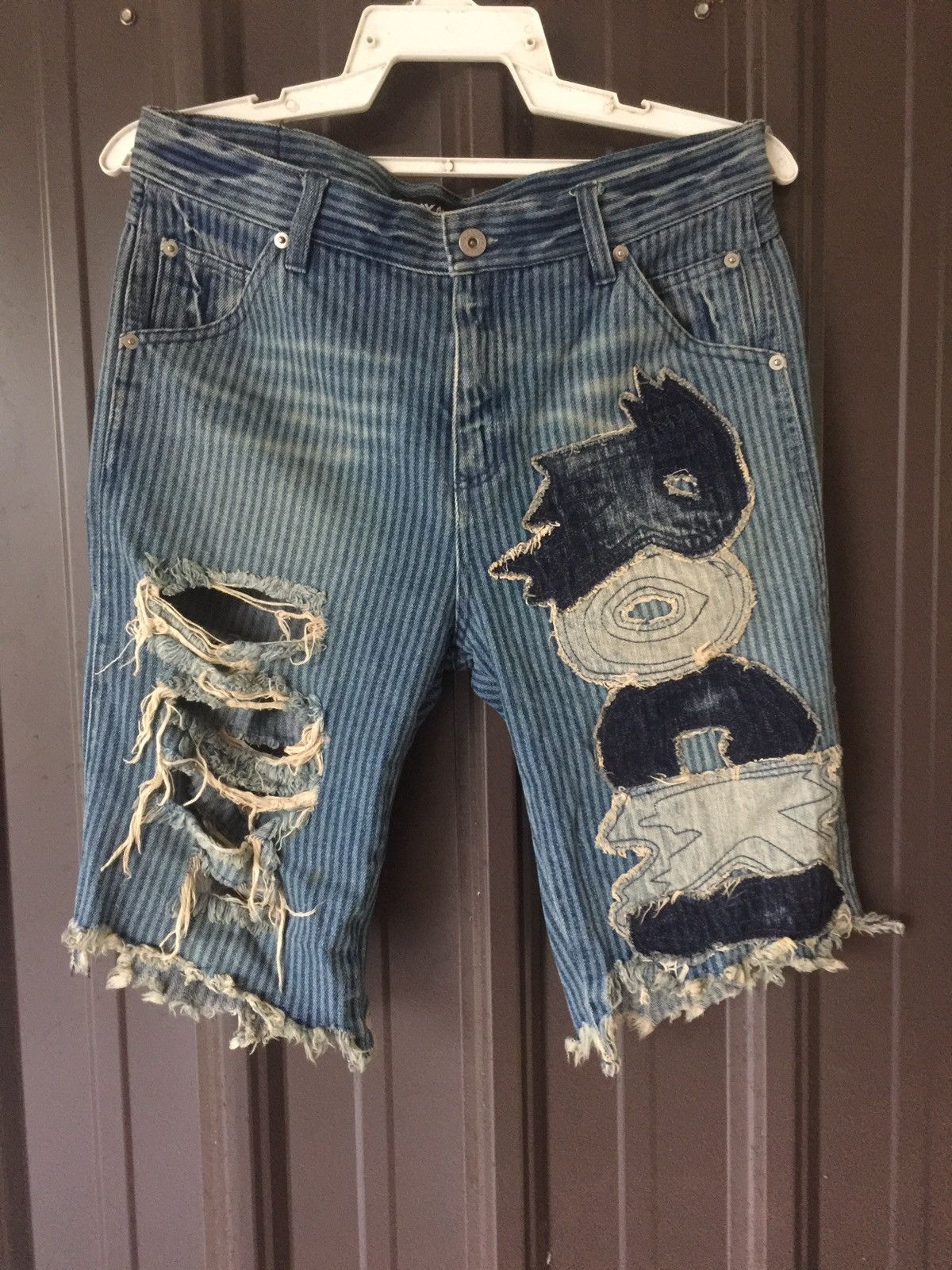 Japanese Brand 🔥Candy Stripper Distressed Hickory Stripe Jeans Size US 32 / EU 48 - 1 Thumbnail