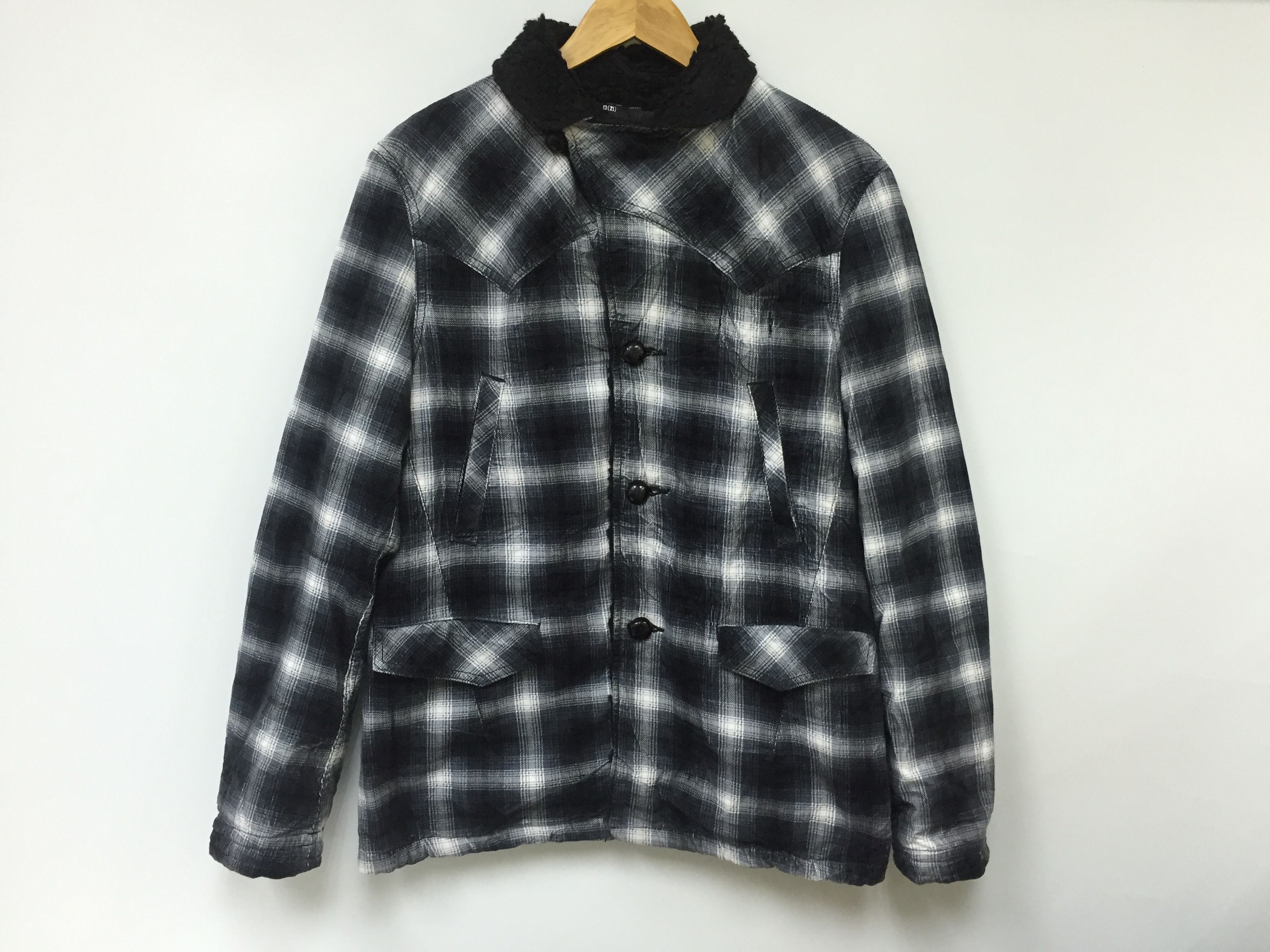 Number (N)ine AW2009 Flannel shadow Sherpa Jacket Size US M / EU 48-50 / 2 - 2 Thumbnail