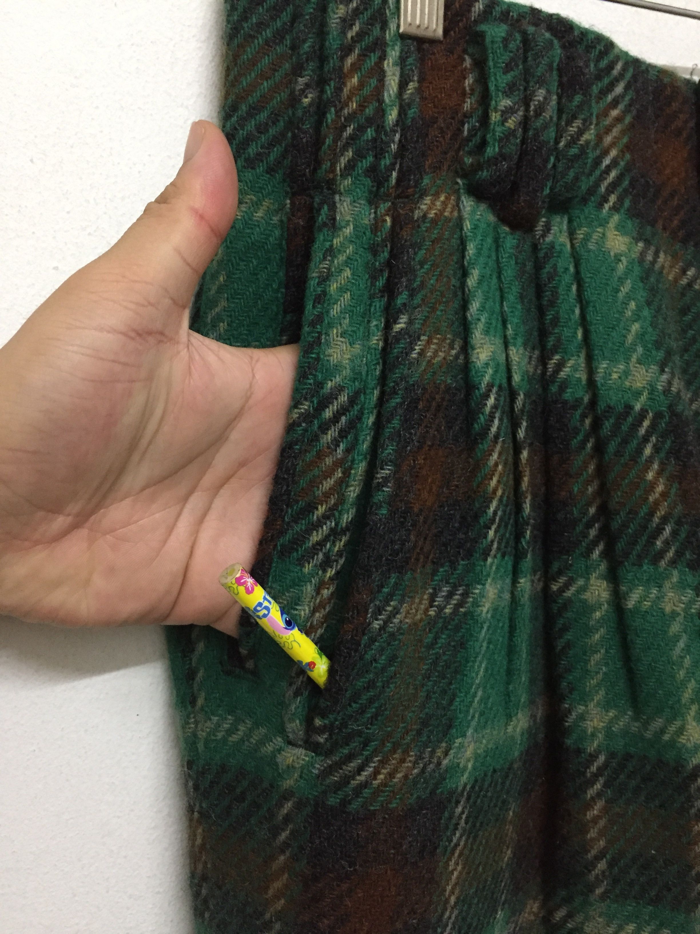 Japanese Brand 🔥1990s LUNA MATTINO 100% wool tartan 4 side pocket baggy Size US 29 - 5 Thumbnail