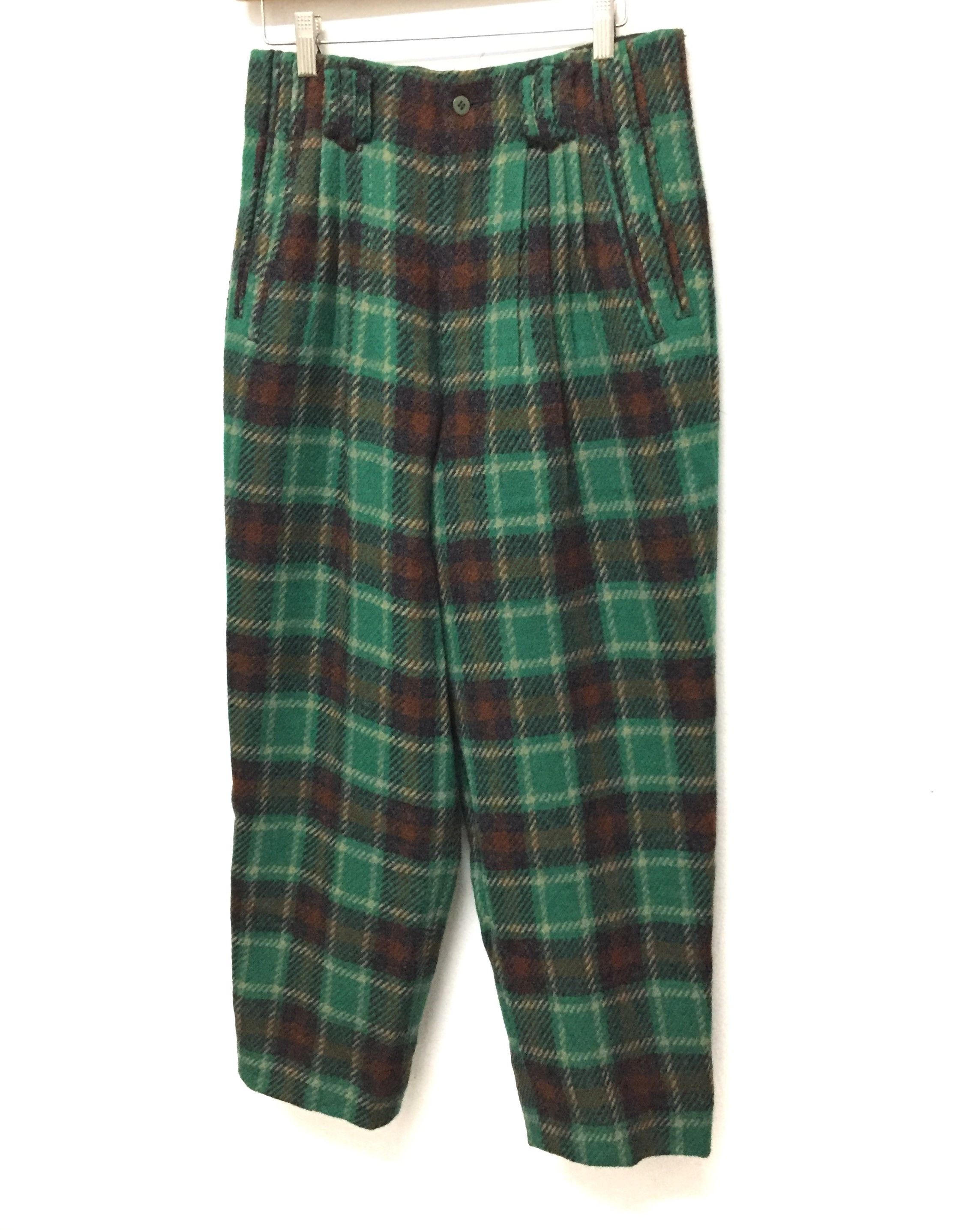 Japanese Brand 🔥1990s LUNA MATTINO 100% wool tartan 4 side pocket baggy Size US 29 - 1 Thumbnail