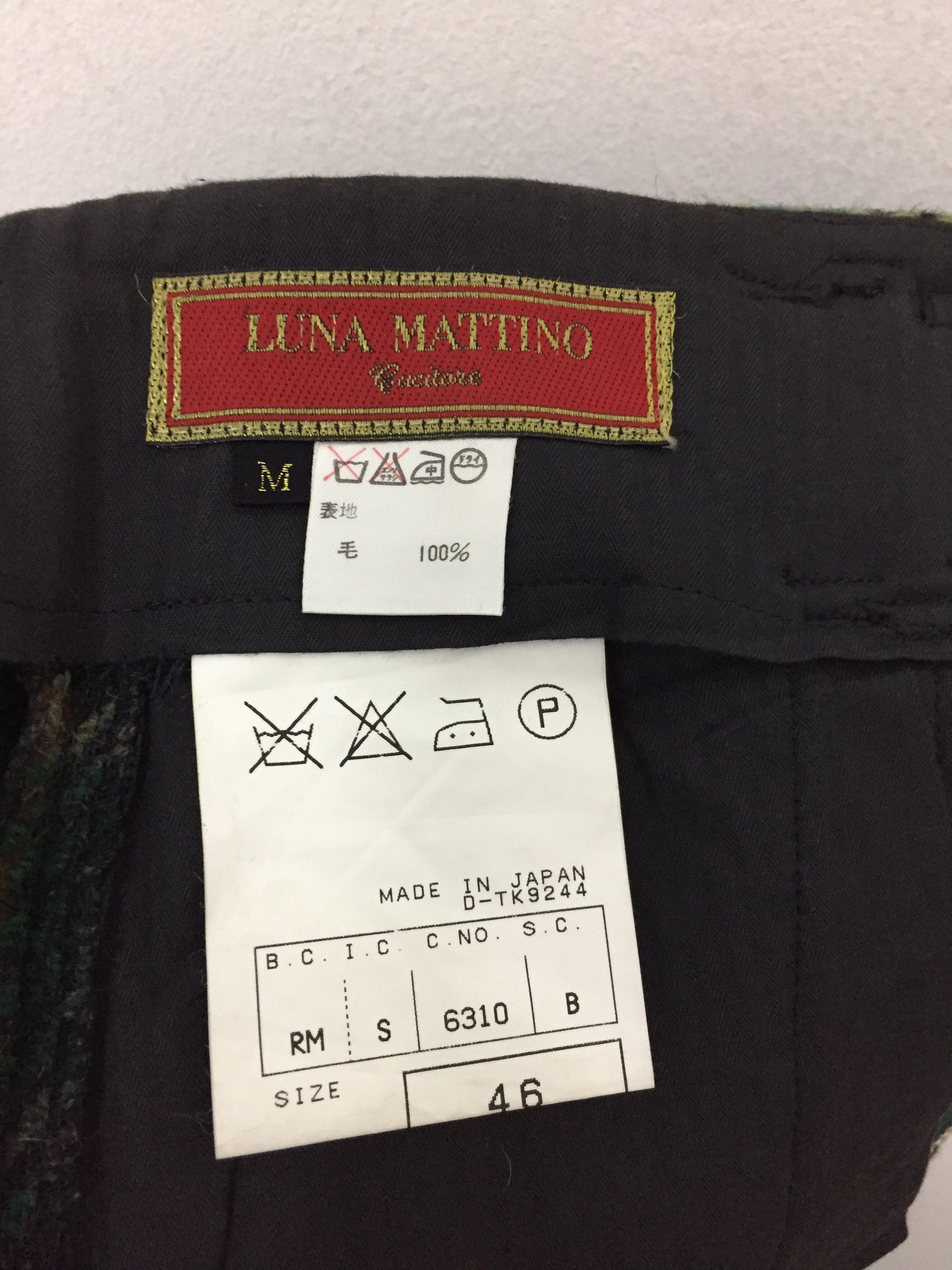 Japanese Brand 🔥1990s LUNA MATTINO 100% wool tartan 4 side pocket baggy Size US 29 - 8 Thumbnail