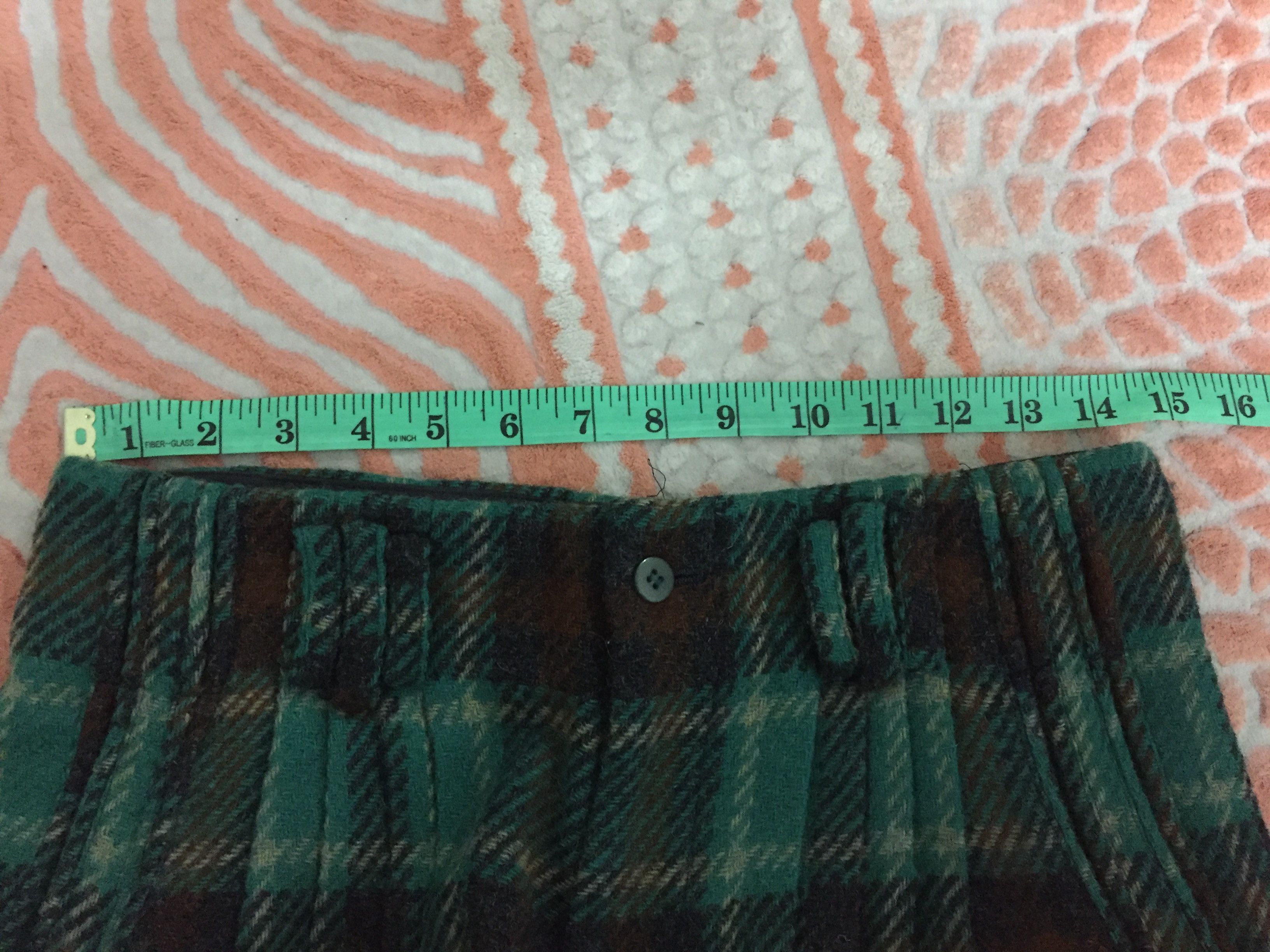 Japanese Brand 🔥1990s LUNA MATTINO 100% wool tartan 4 side pocket baggy Size US 29 - 10 Thumbnail