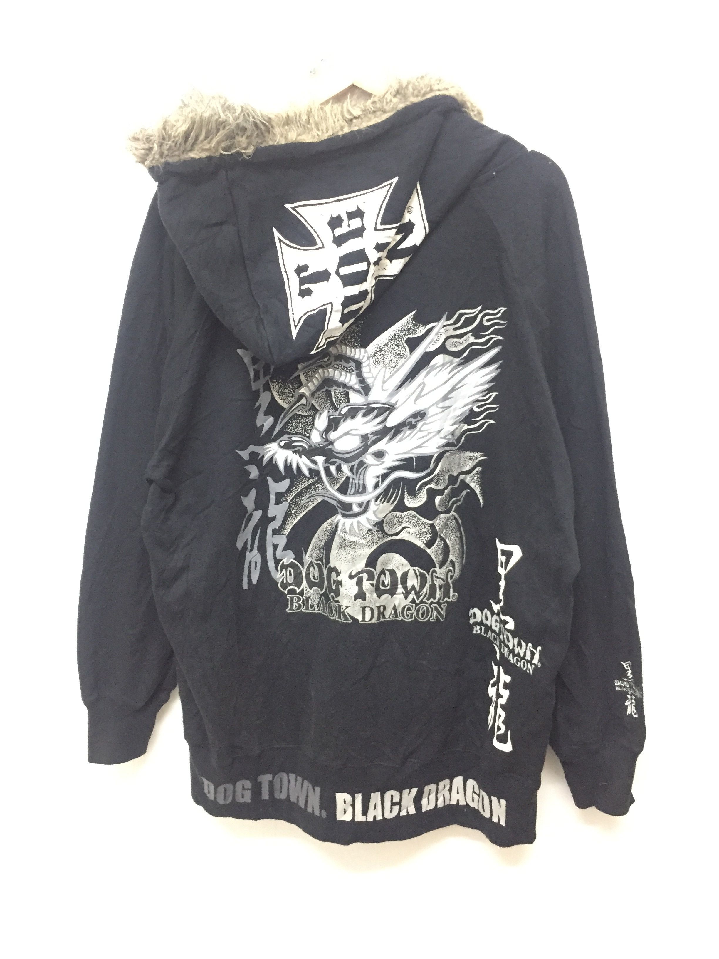 Dogtown 2000s Black Dragon Snap button fur hoodie Size US XL / EU 56 / 4 - 3 Thumbnail