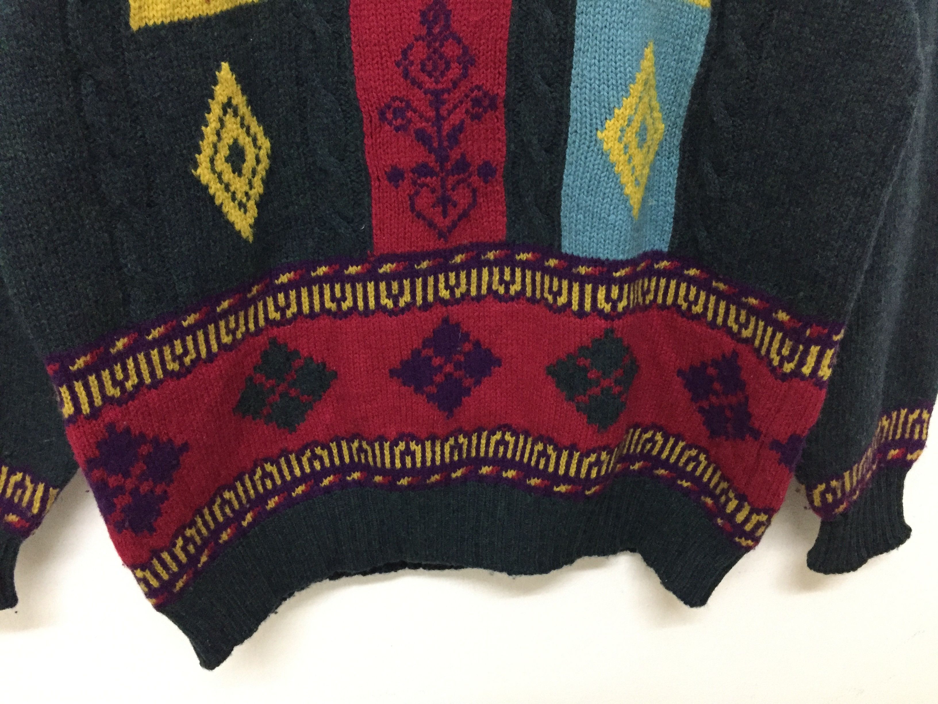 United Colors Of Benetton 90's United colors of benetton embroidered Wool Knitwear Size US L / EU 52-54 / 3 - 4 Thumbnail