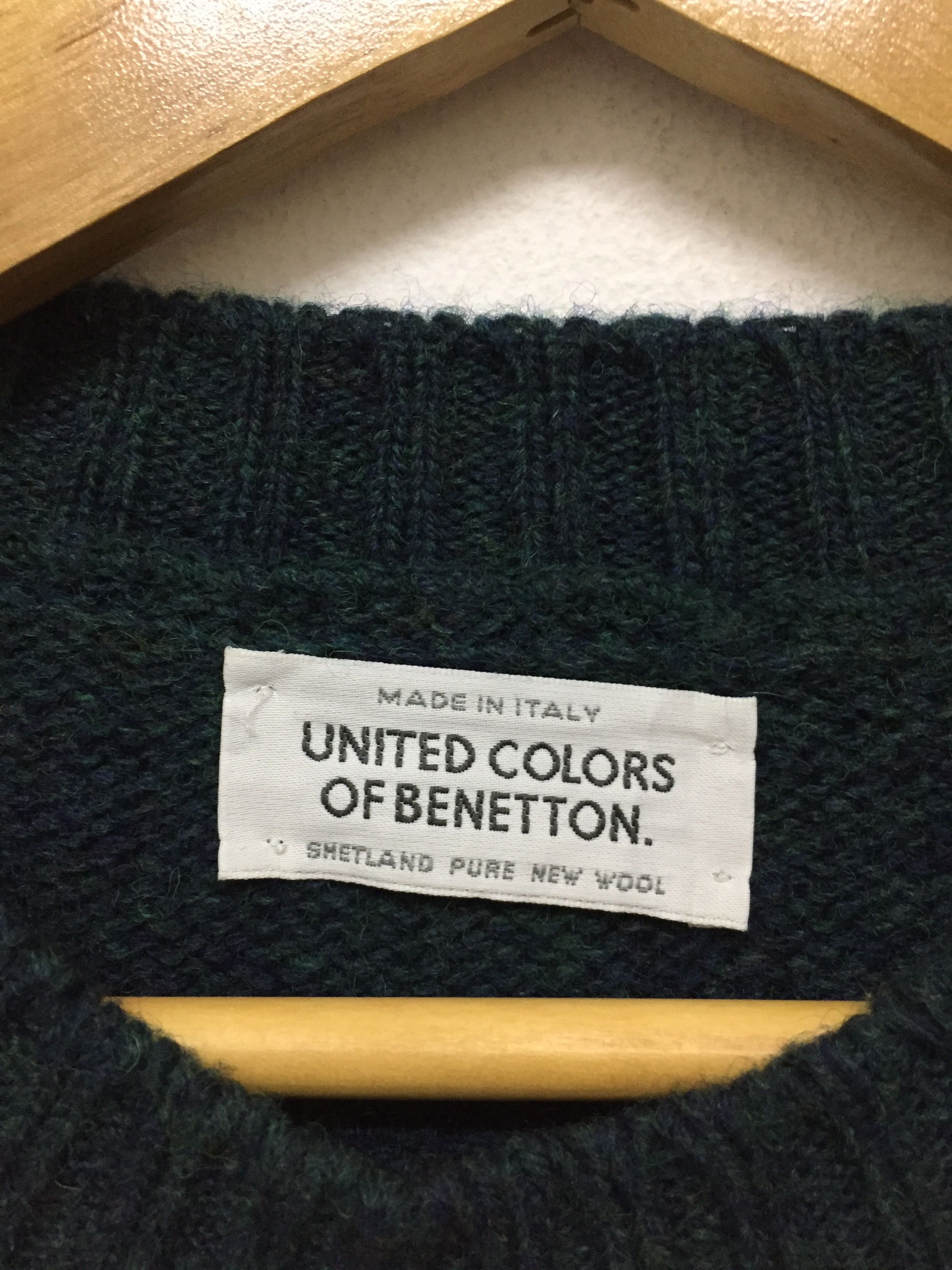United Colors Of Benetton 90's United colors of benetton embroidered Wool Knitwear Size US L / EU 52-54 / 3 - 8 Thumbnail