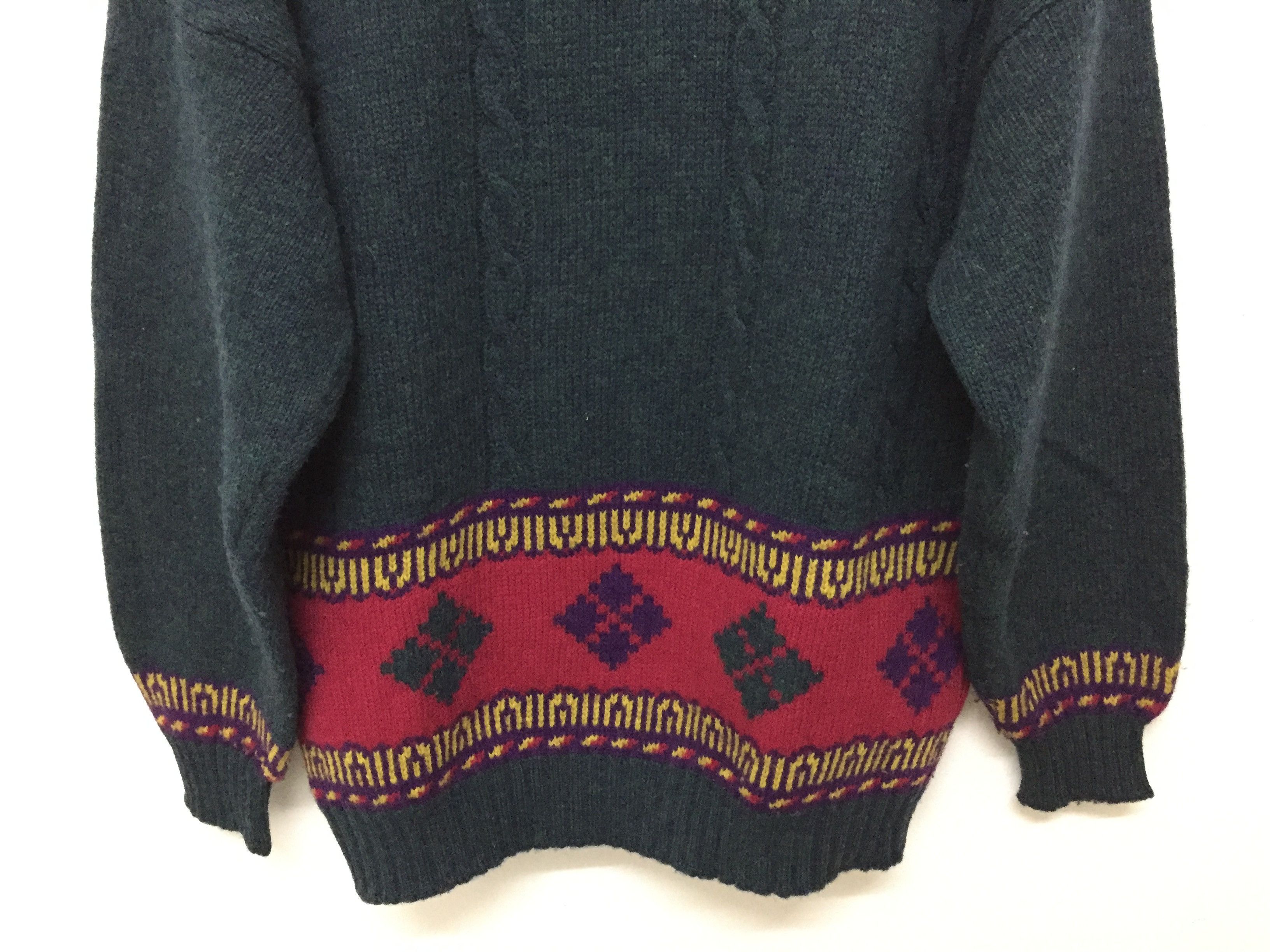 United Colors Of Benetton 90's United colors of benetton embroidered Wool Knitwear Size US L / EU 52-54 / 3 - 7 Thumbnail