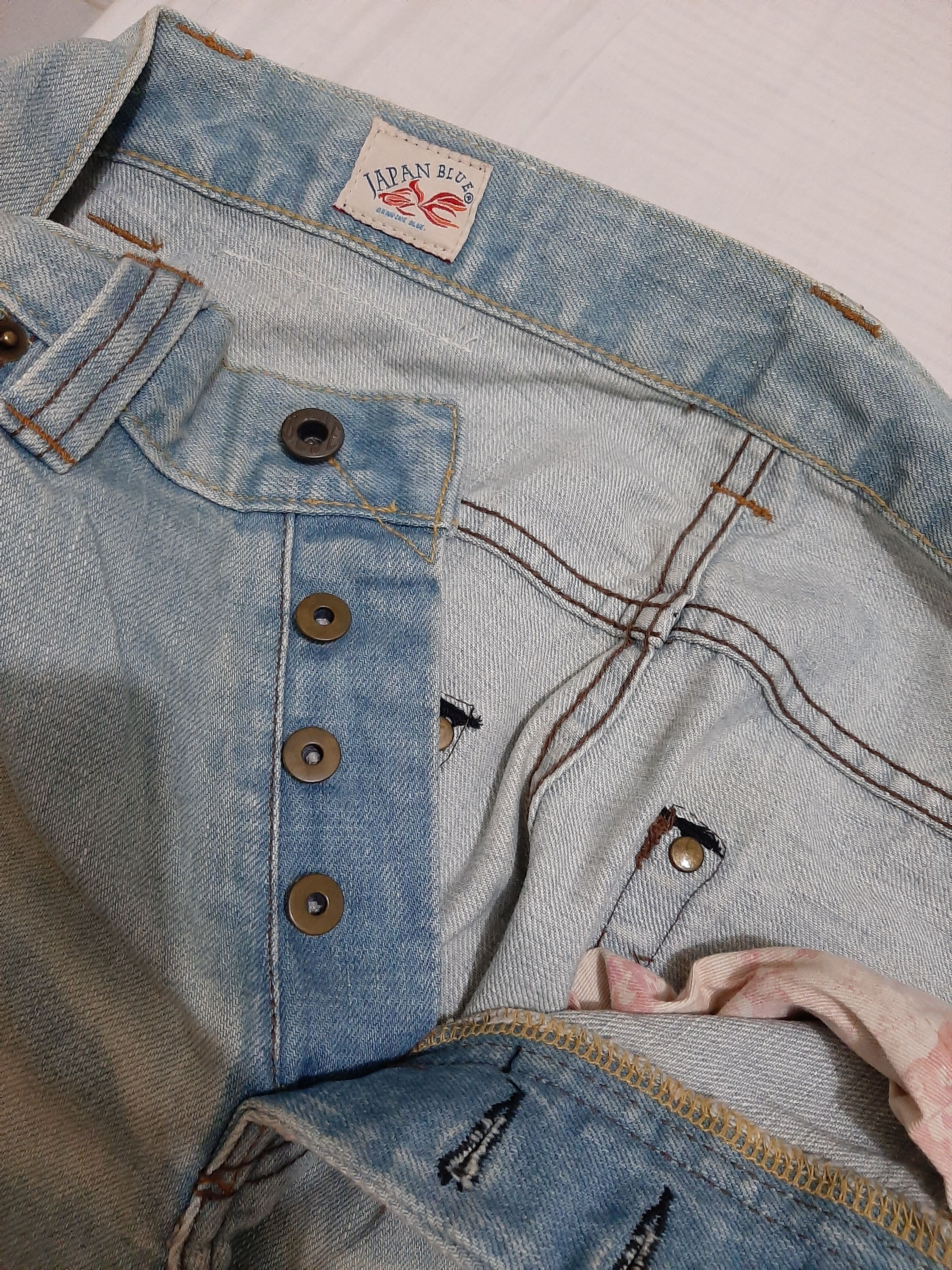Japan Blue JAPAN BLUE LOT JB1001 SELVEDGE DISTRESSED LIGHT BLUE WASH Size US 32 / EU 48 - 10 Thumbnail