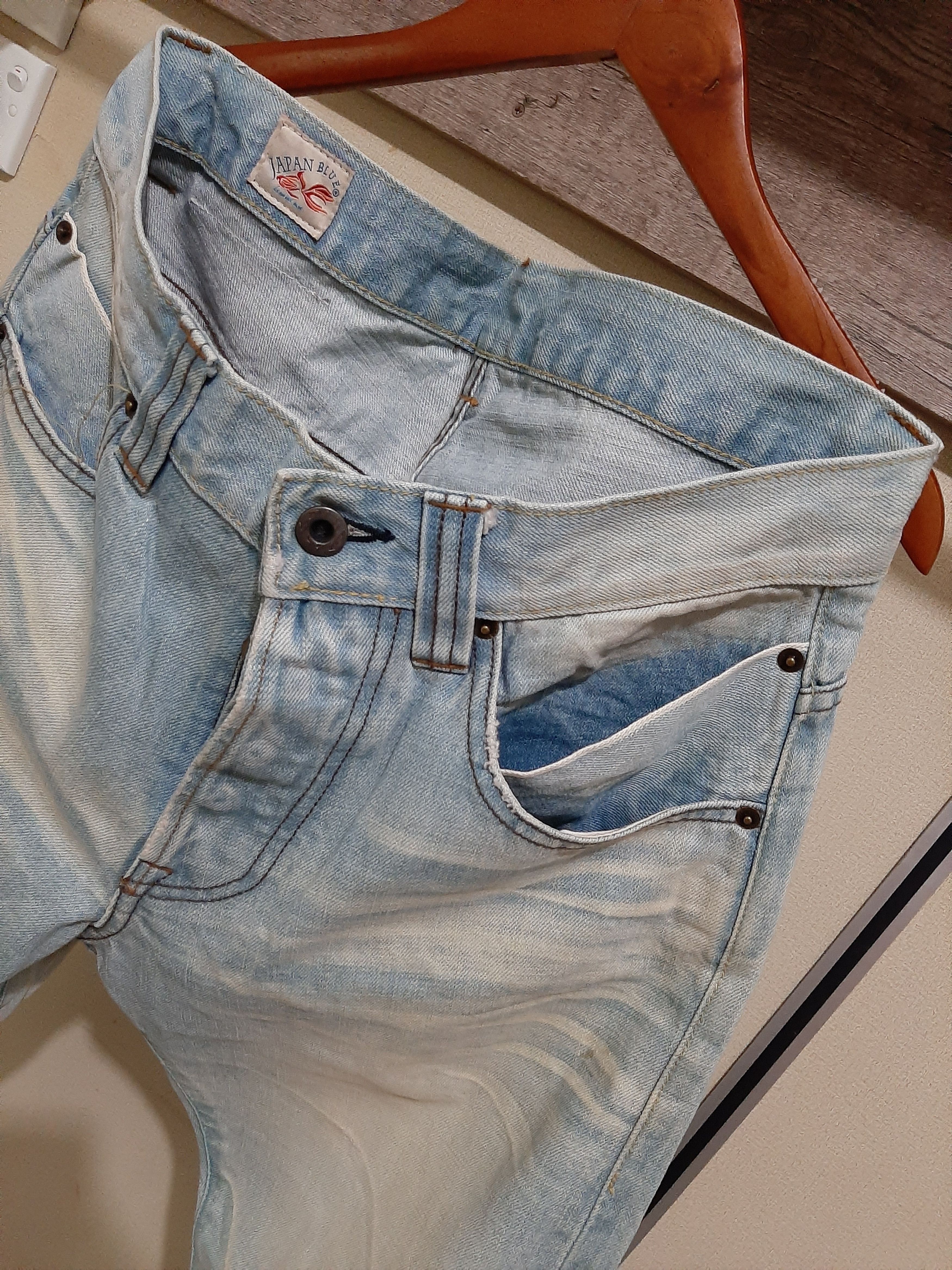 Japan Blue JAPAN BLUE LOT JB1001 SELVEDGE DISTRESSED LIGHT BLUE WASH Size US 32 / EU 48 - 4 Thumbnail