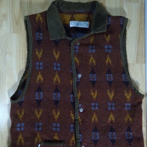Vintage Chapman Rancho Aztec Pattern Wool Vest