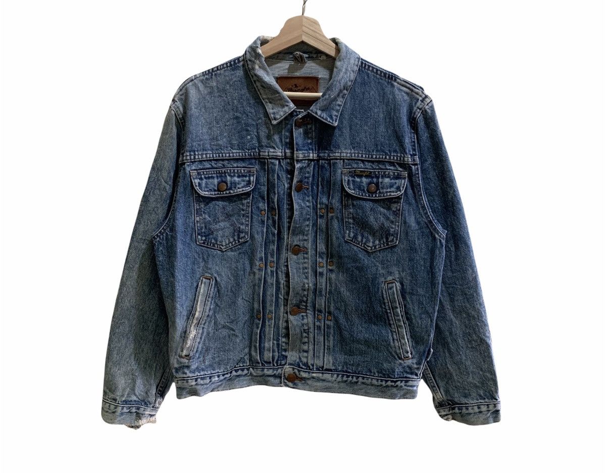 Wrangler Vintage Wrangler Distressed Trucker Denim Jacket Size US S / EU 44-46 / 1 - 1 Thumbnail