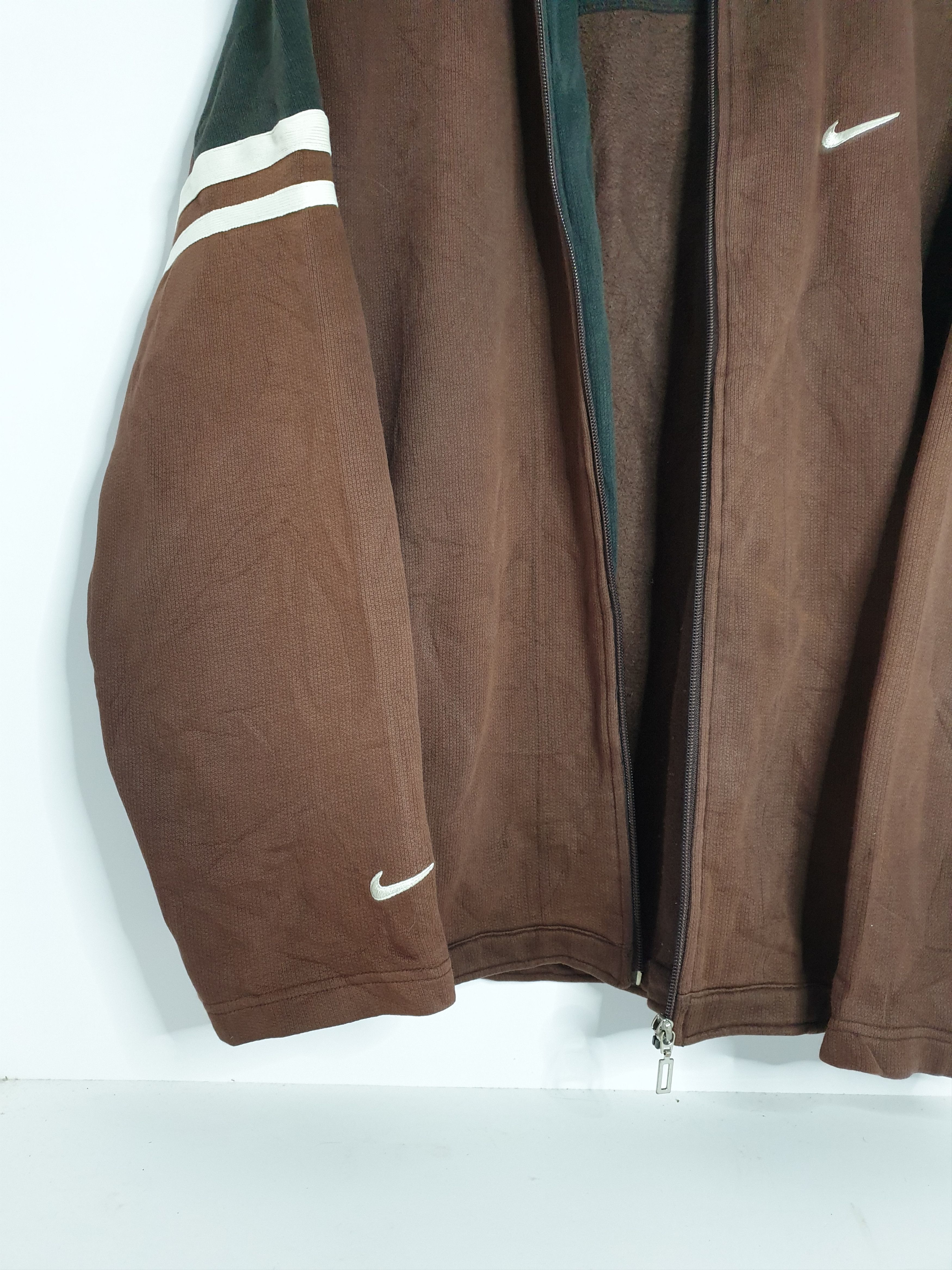 Nike × Vintage Nike Full Zip Sweater Brown Size US L / EU 52-54 / 3 - 10 Thumbnail