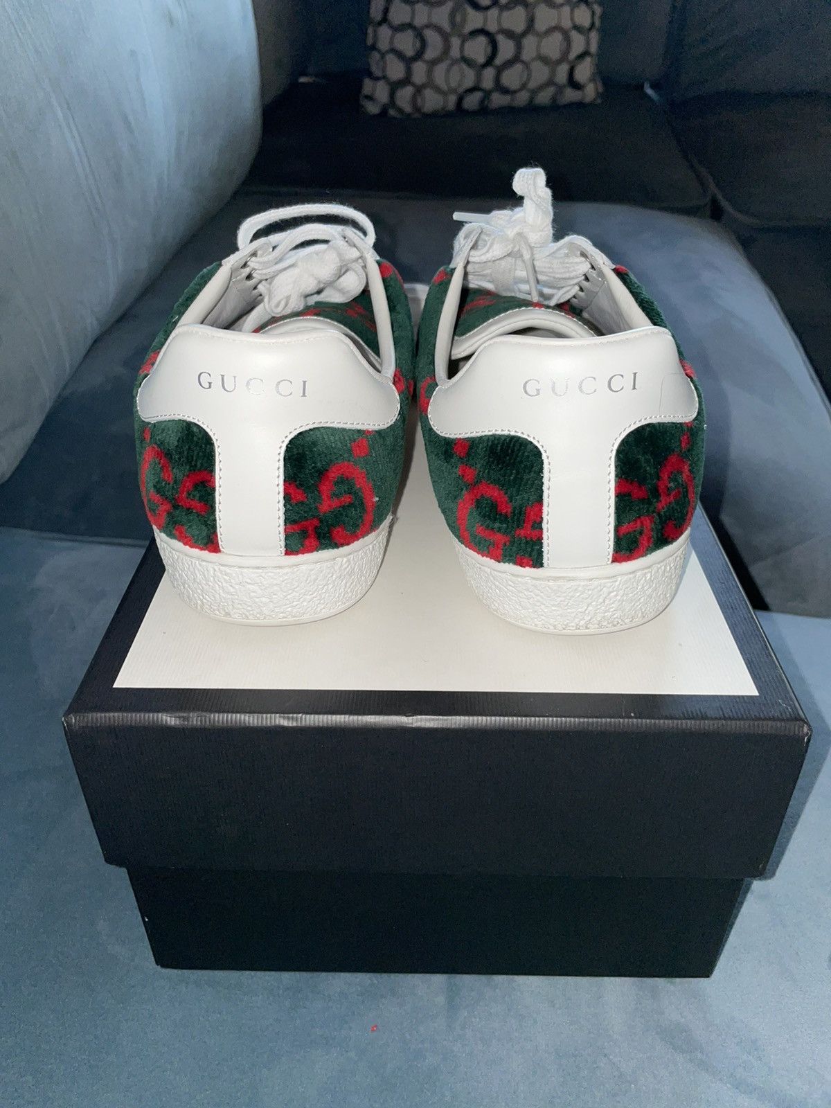 Gucci Green Velvet GG Sneakers Size US 8 / EU 41 - 3 Thumbnail