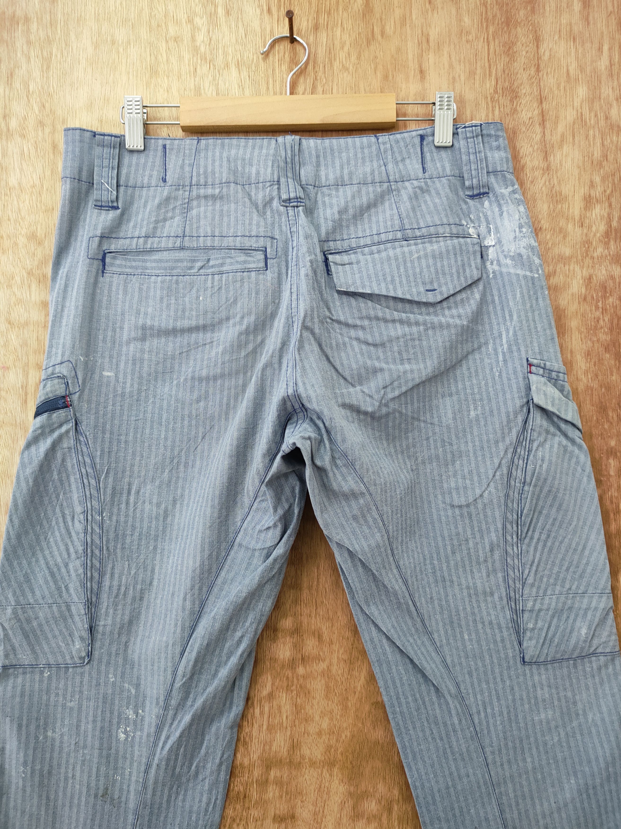 Japanese Brand DLL Genba Xebec stripe dirty paint cargo pants #46-229T Size US 30 / EU 46 - 10 Thumbnail