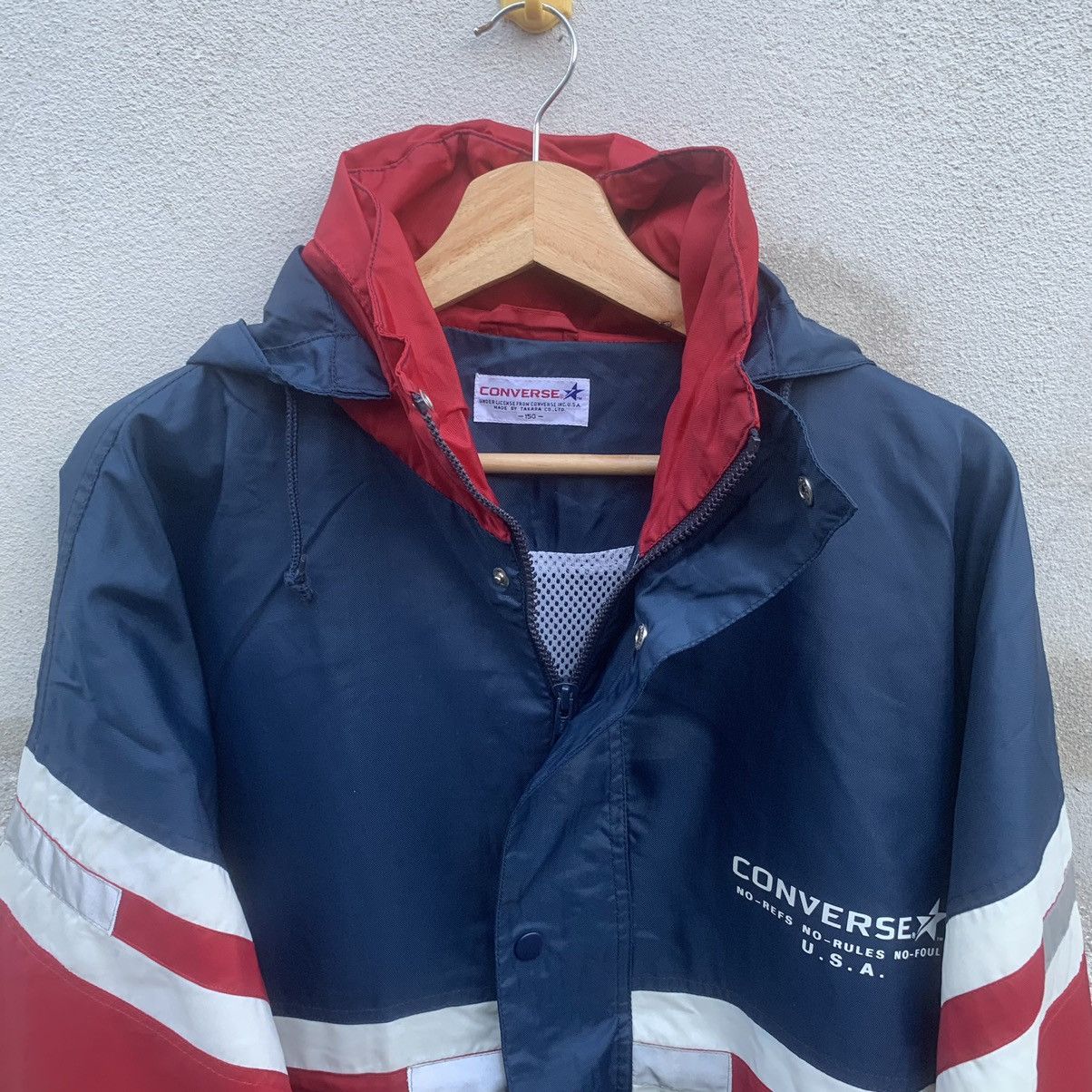 Converse 🍁 SEND OFFERS 🍁 Tri-Tone CONVERSE Hooded Polyester Jacket Size US L / EU 52-54 / 3 - 11 Thumbnail