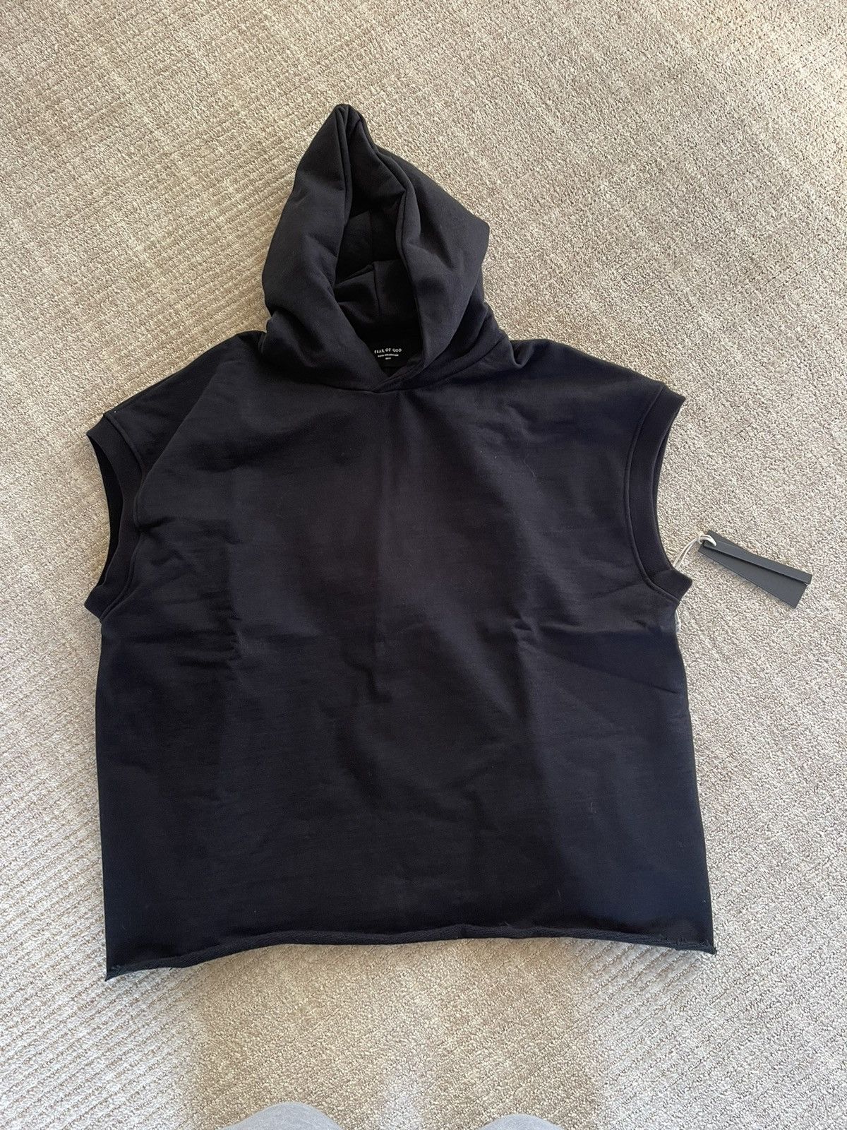 Fear of God Fear of God Black Sleeveless Hoodie | Grailed