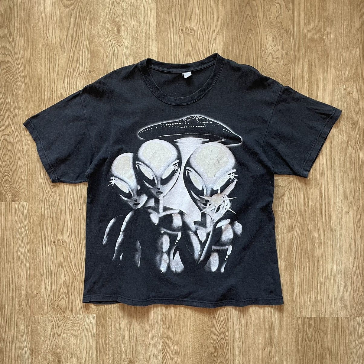 Vintage 90s Aliens You Are Here All Over Print Tee T-Shirt