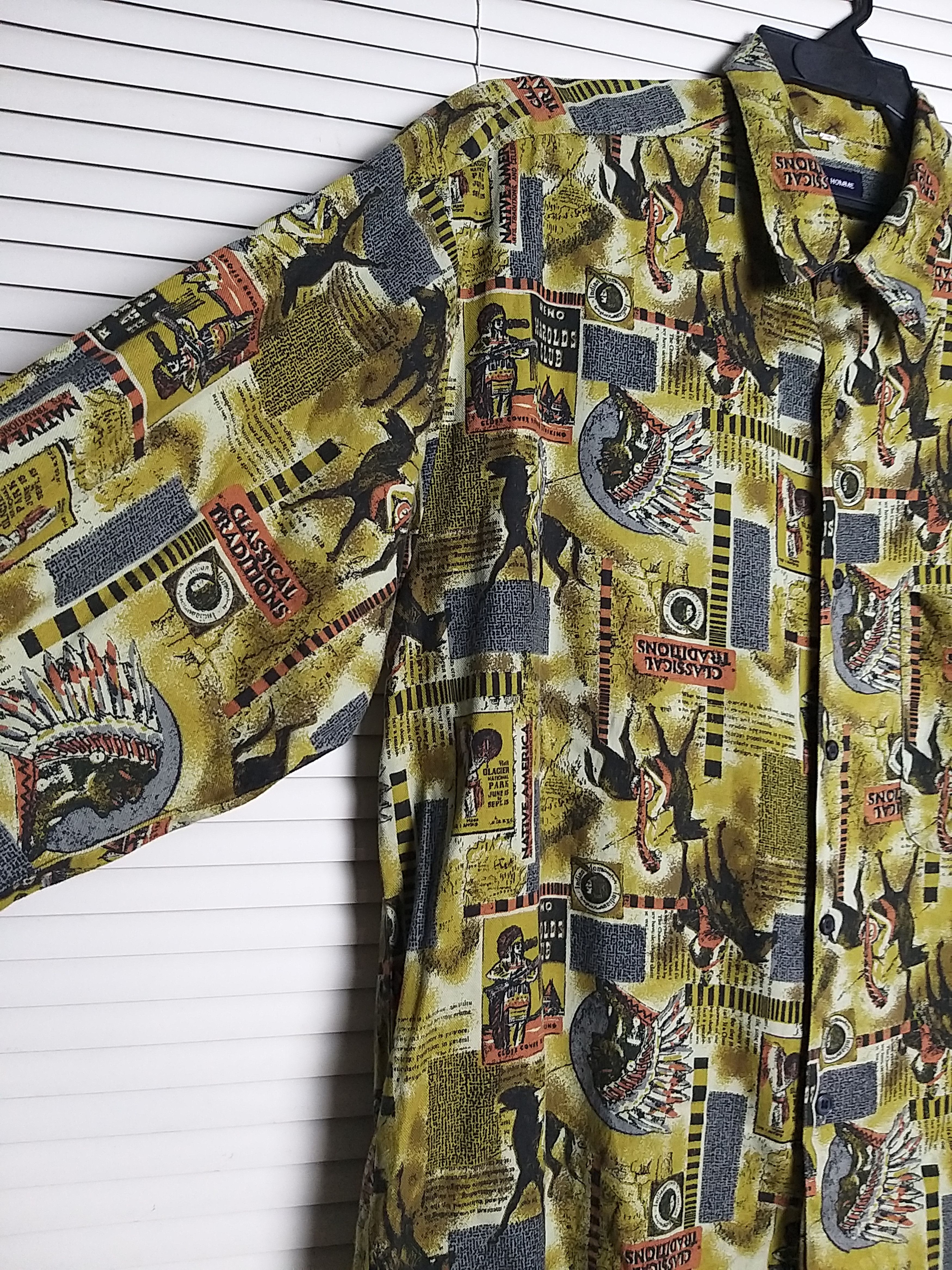 Japanese Brand VINTAGE VOIX D HOMME "AMERICAN NATIVE" BUTTON UPS SHIRT Size US XL / EU 56 / 4 - 4 Thumbnail