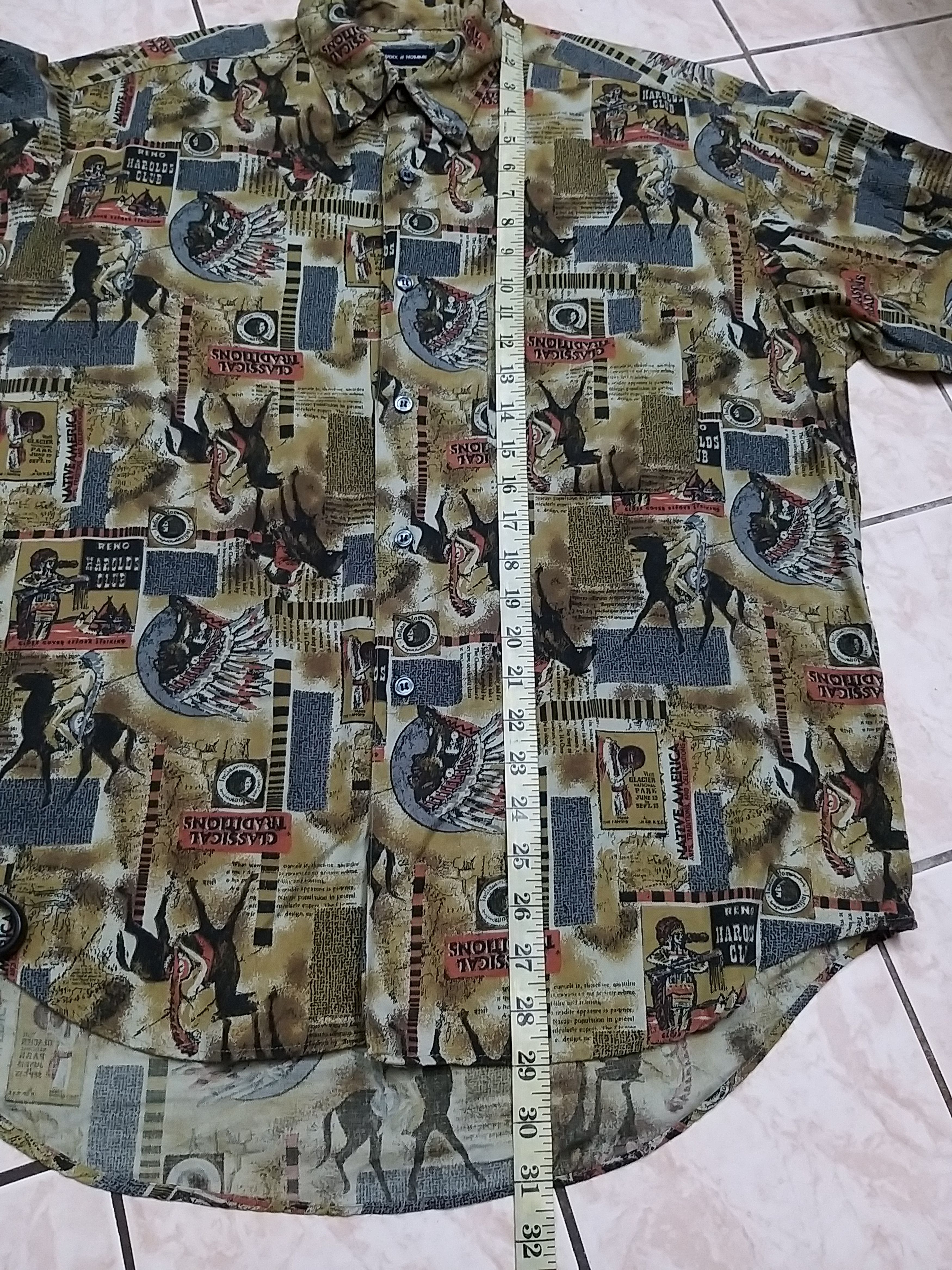 Japanese Brand VINTAGE VOIX D HOMME "AMERICAN NATIVE" BUTTON UPS SHIRT Size US XL / EU 56 / 4 - 10 Thumbnail