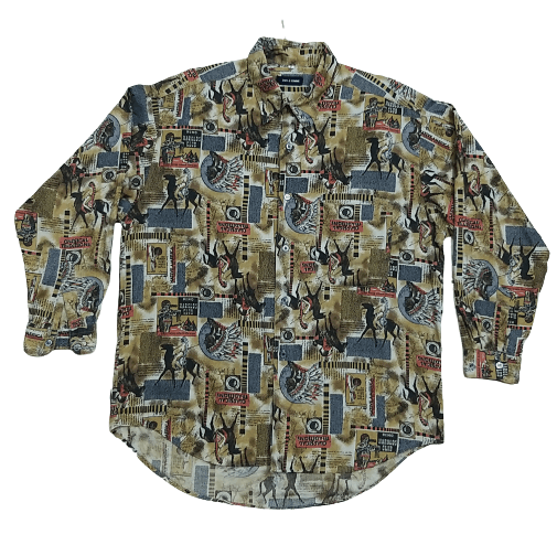 Japanese Brand VINTAGE VOIX D HOMME "AMERICAN NATIVE" BUTTON UPS SHIRT Size US XL / EU 56 / 4 - 1 Thumbnail