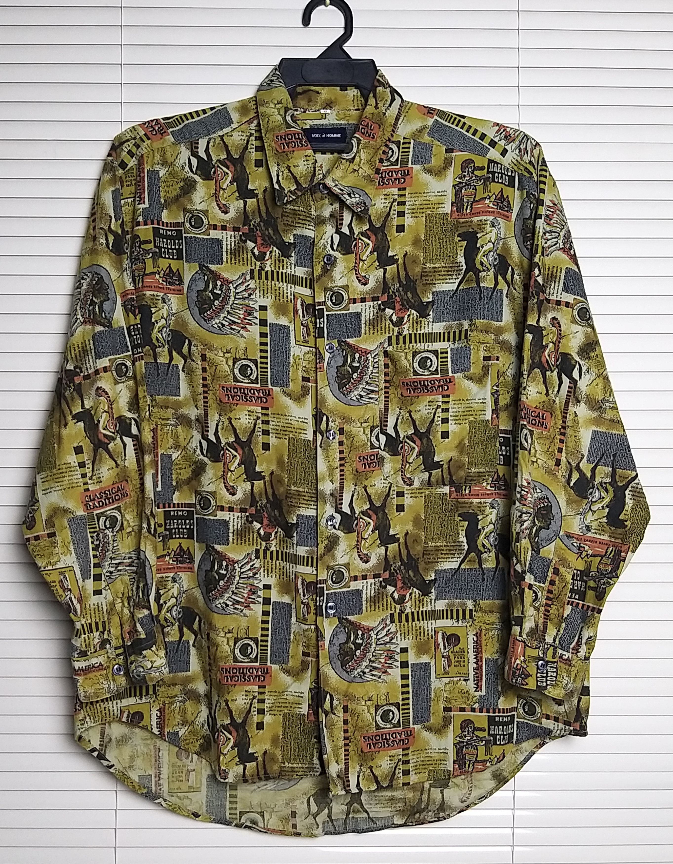 Japanese Brand VINTAGE VOIX D HOMME "AMERICAN NATIVE" BUTTON UPS SHIRT Size US XL / EU 56 / 4 - 2 Thumbnail