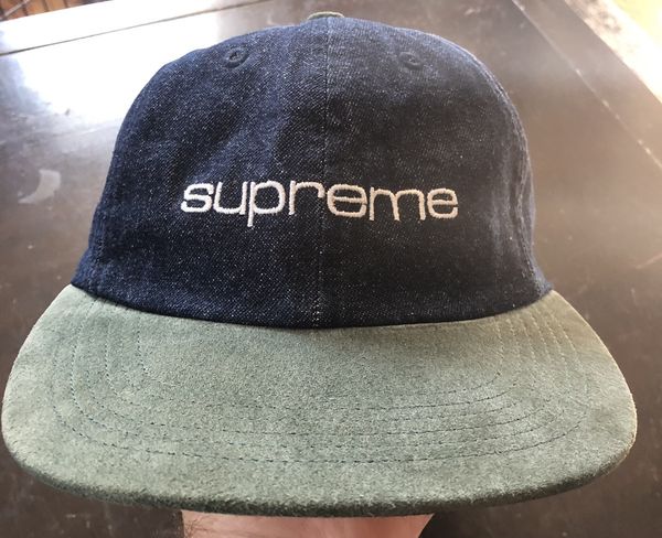 Supreme Denim Suede Compact Logo Cap | Grailed