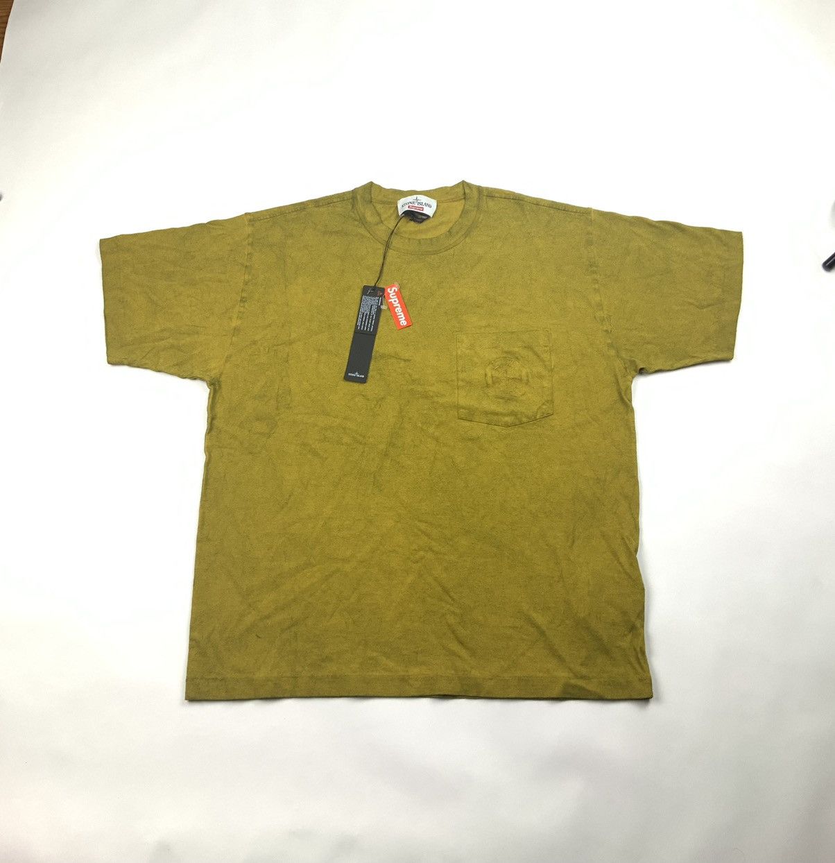 Supreme Supreme Stone Island Pocket Tee Shirt Olive Large | Grailed