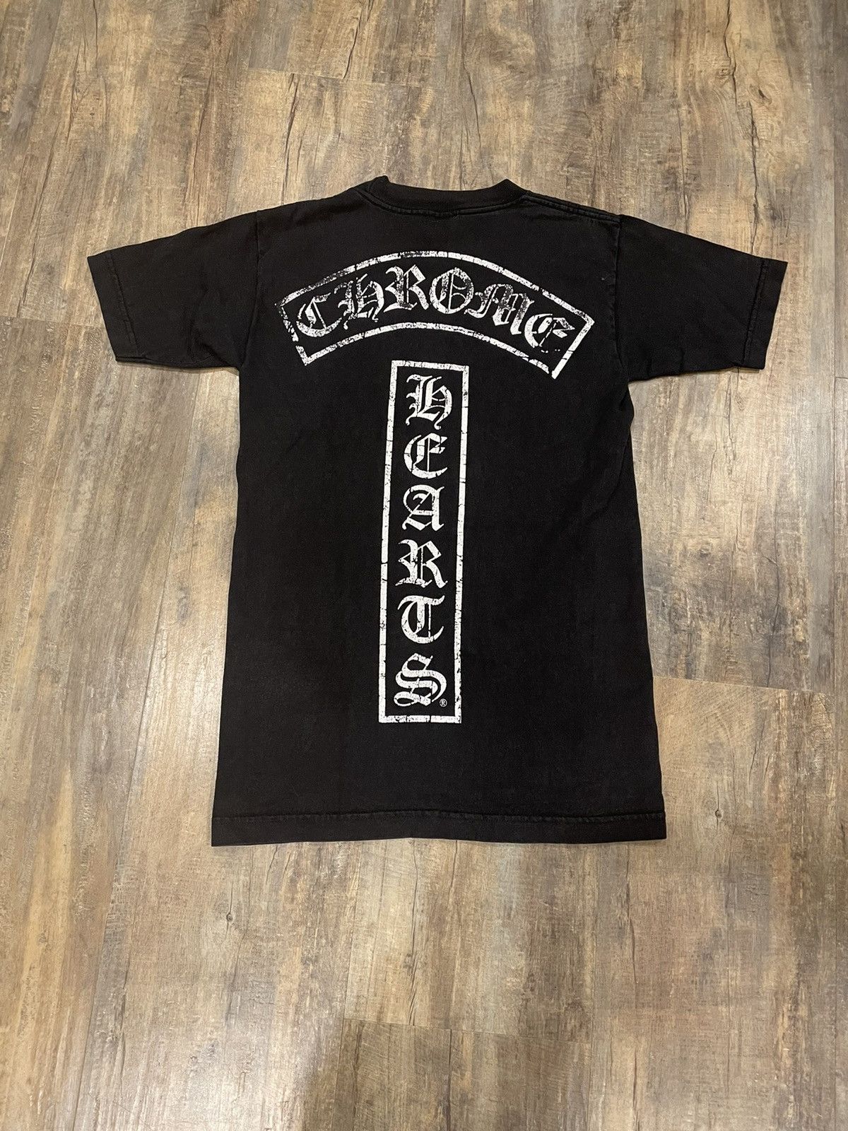 Chrome Hearts Chrome Hearts T Bar Stars Spell Out Logo Black Pocket Tee ...