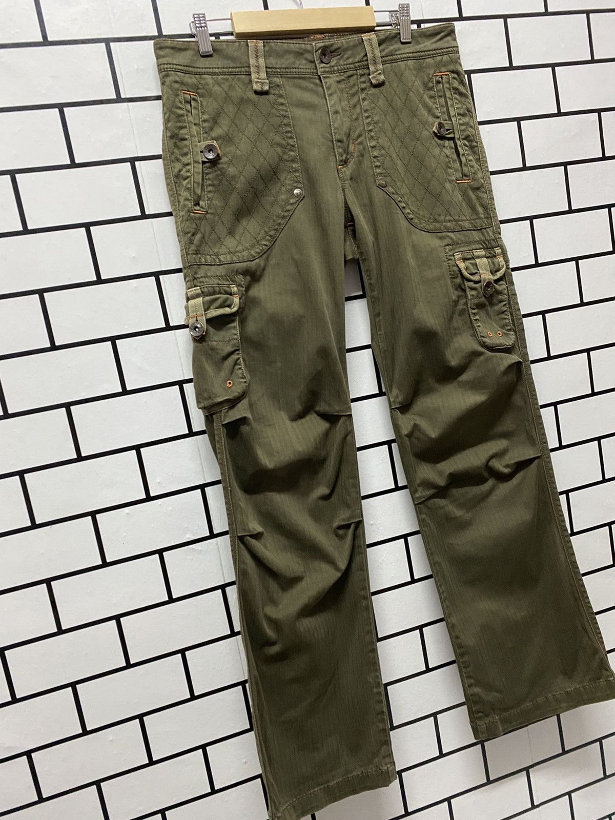 Edwin Vintage Edwin Japan Cargo Pants Combat Tactical flared Size US 33 - 4 Thumbnail