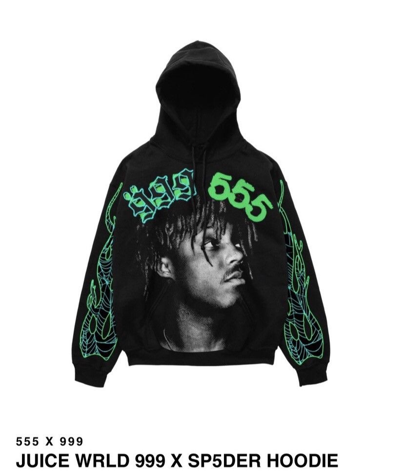 999 Club Juice Wrld x Spider Worldwide 999 x 555 hoodie RARE Medium ...