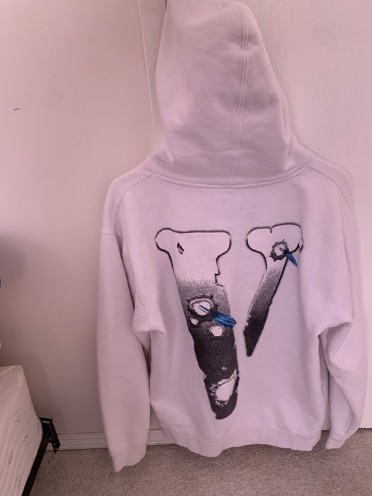 Vlone Vlone x Pop Smoke Hawk Em Hoodie WHITE Sz M Grailed