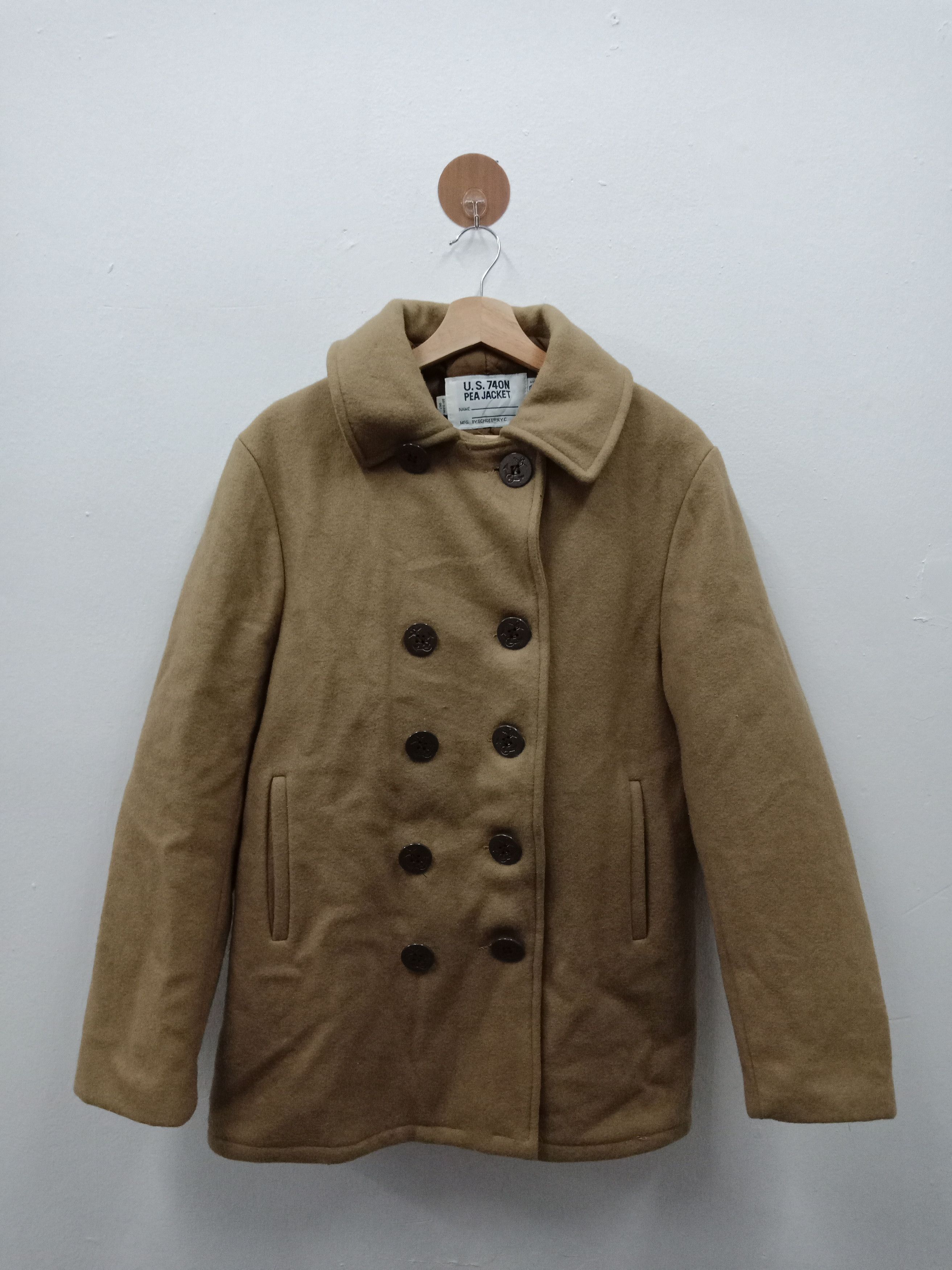 Schott Schott U.S 740 N Pea Double Breasted Wool Jacket Size US M / EU 48-50 / 2 - 1 Thumbnail